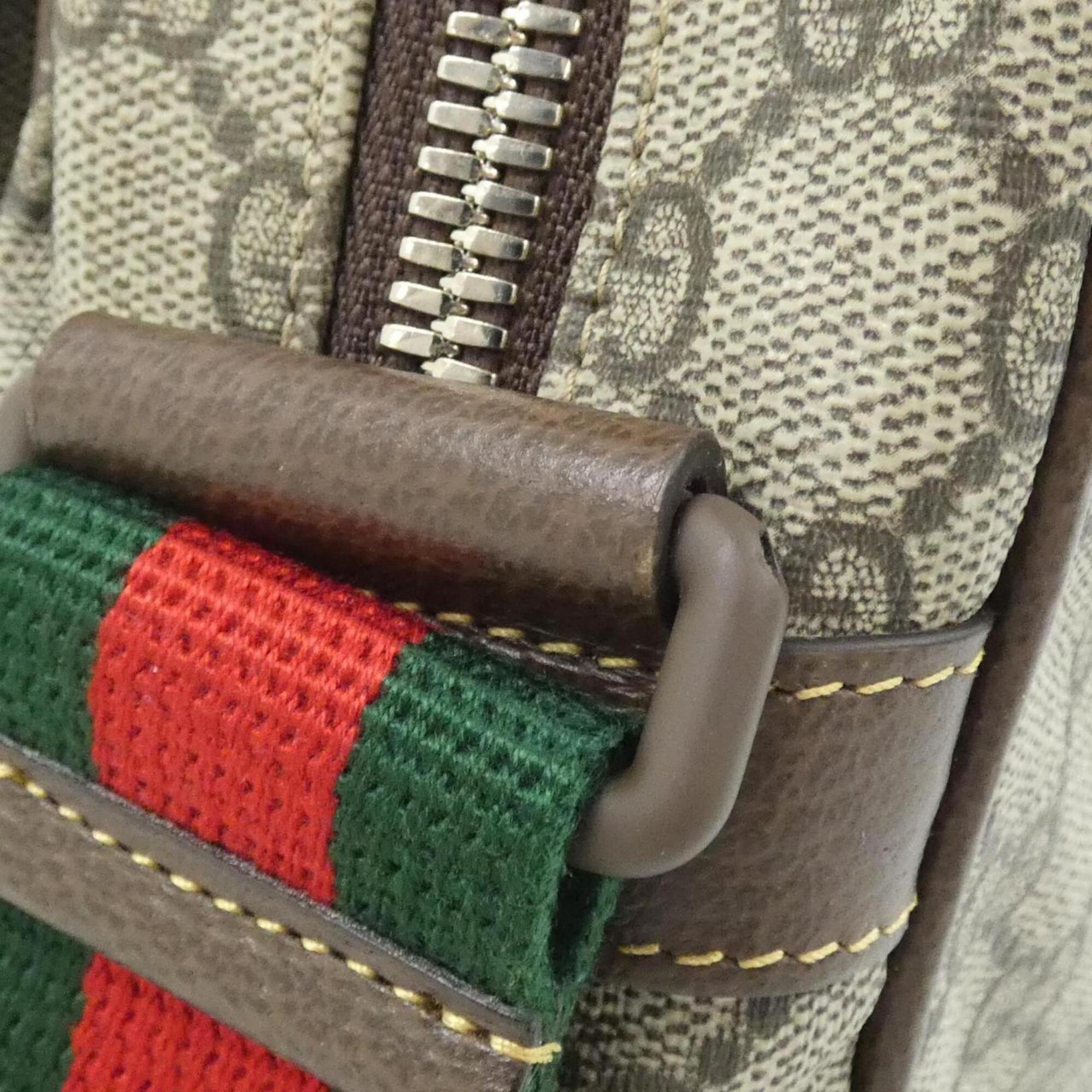 Gucci Beige Brown Gg Supreme Canvas Shoulder Bag (Pre-Owned)