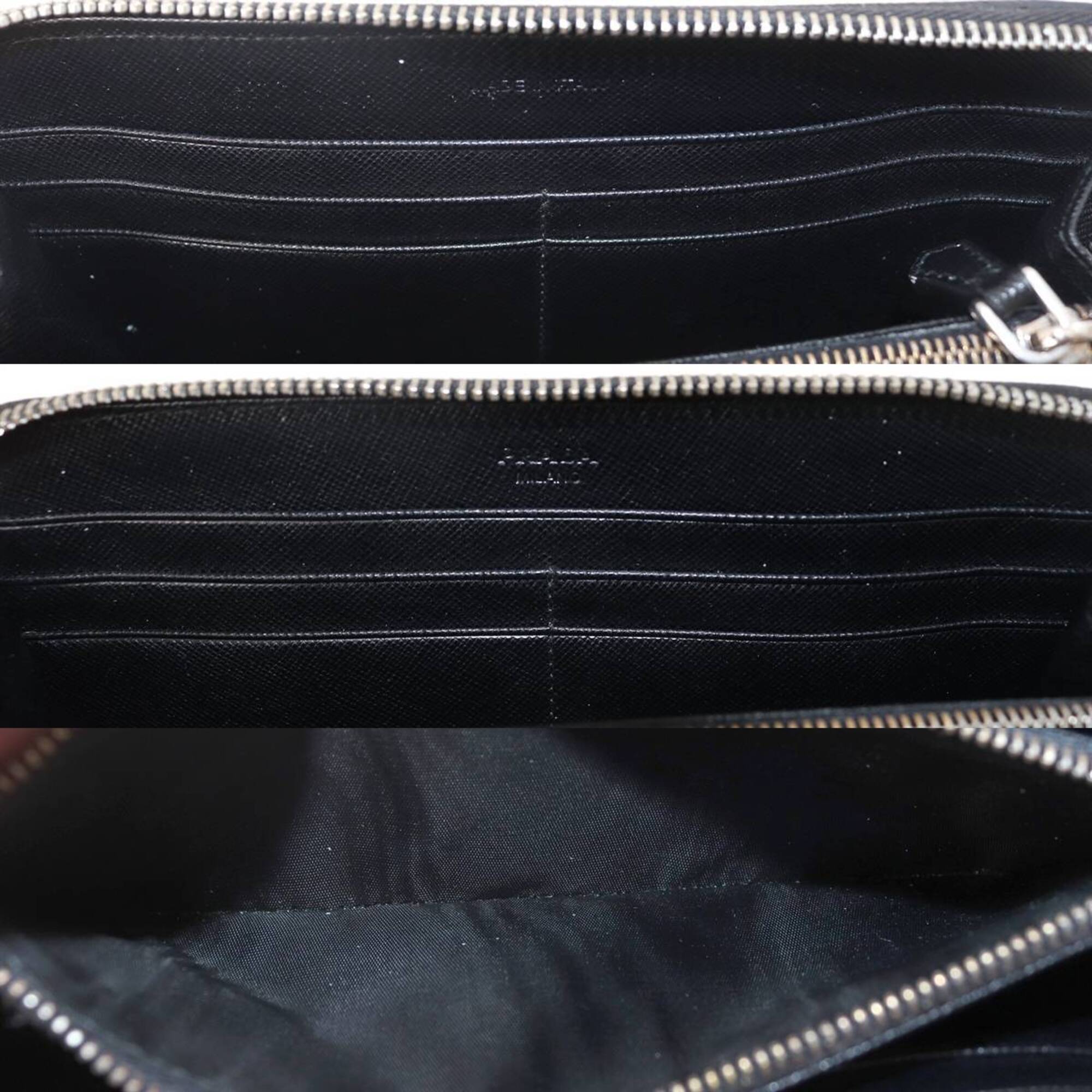 Prada Black Nylon Long Wallet (Bi-Fold) (Pre-Owned)