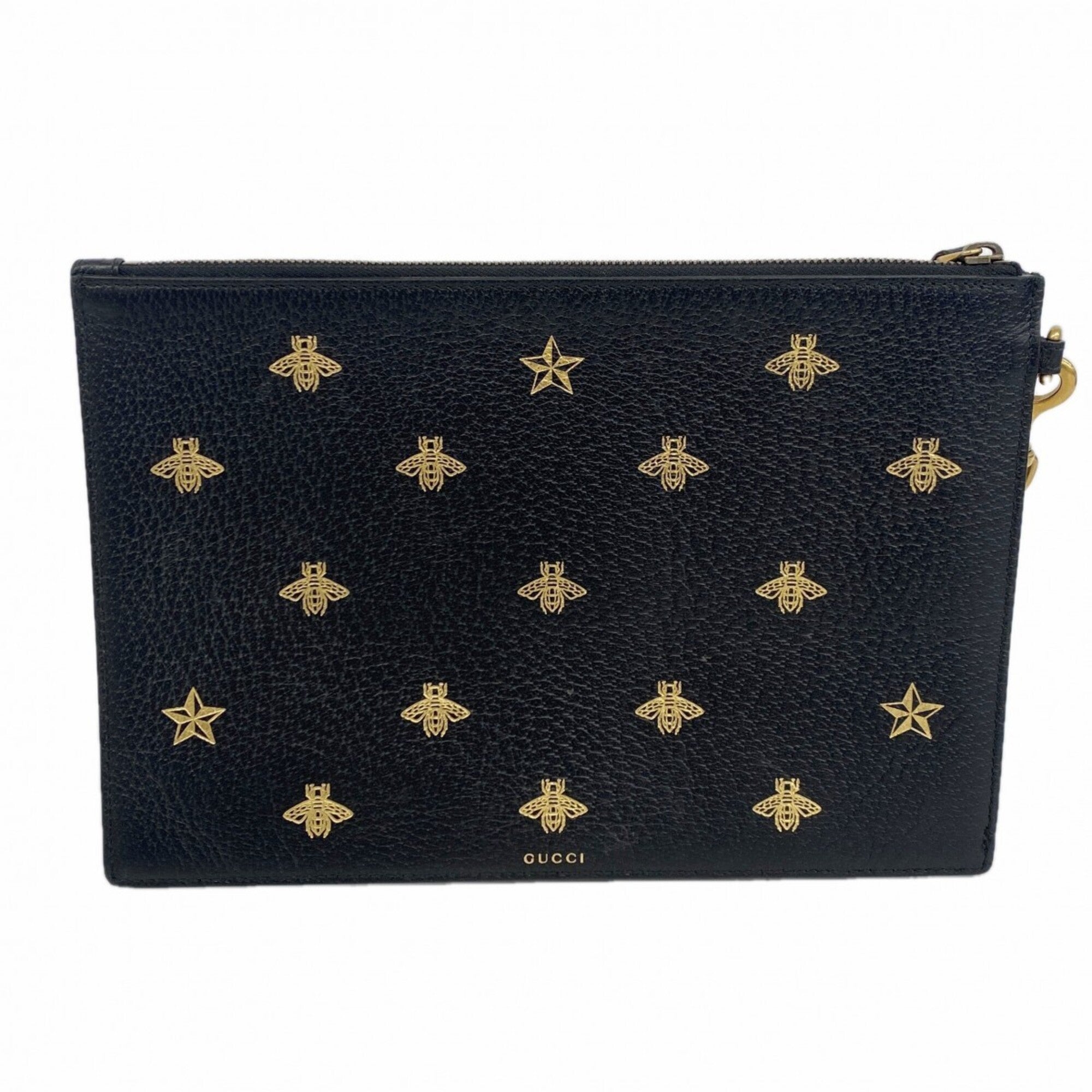 Gucci Black Leather Clutch Bag (Pre-Owned)
