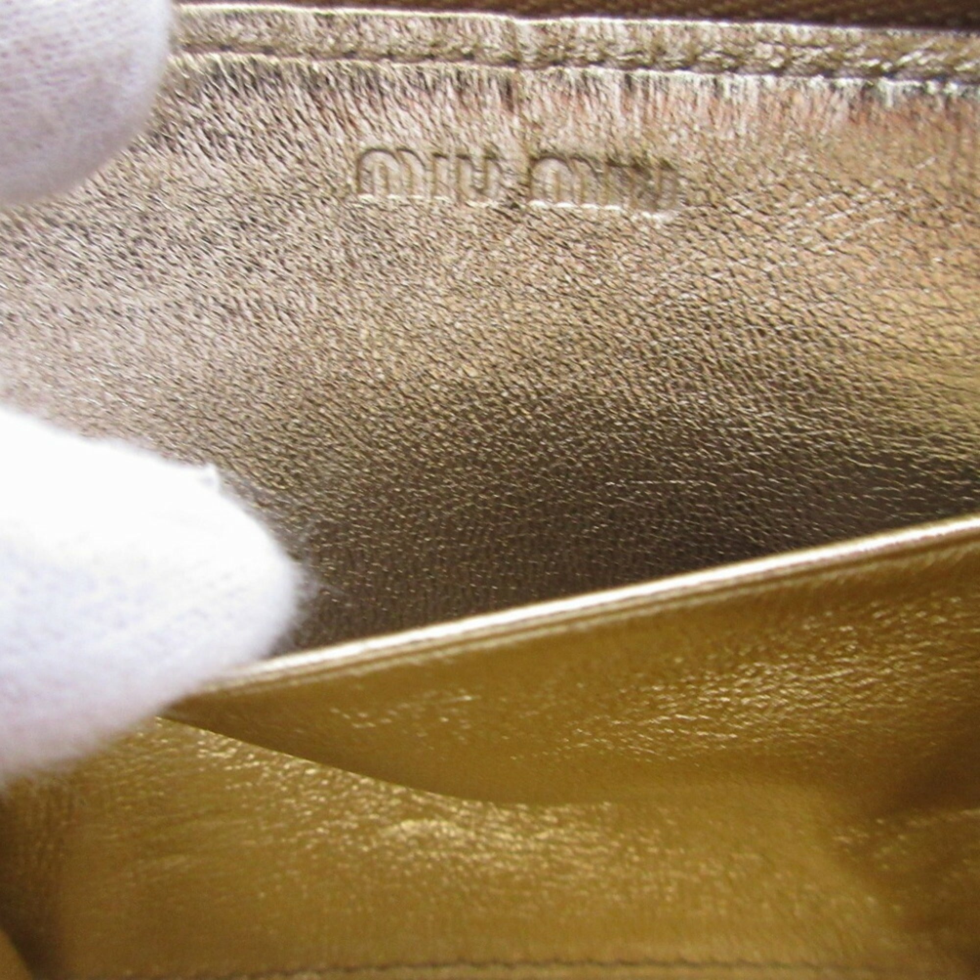 Miu Miu Matelasse Silver Leather Coin Purse/Coin Case (Pre-Owned)