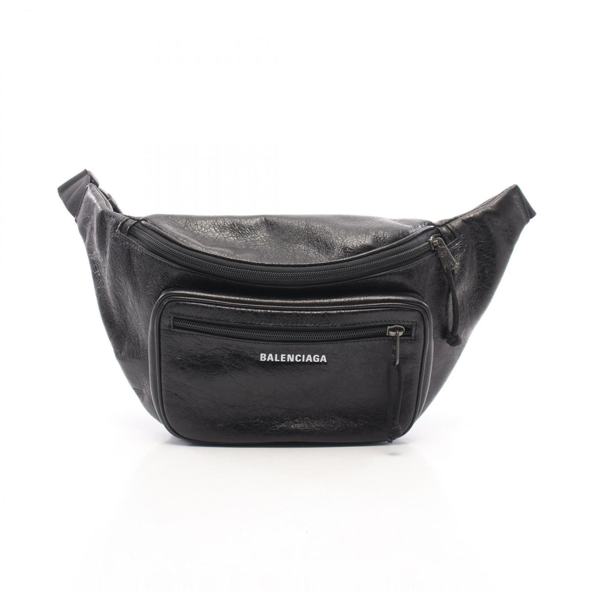 Balenciaga Black Leather Fanny Pack Handbag (Pre-Owned)