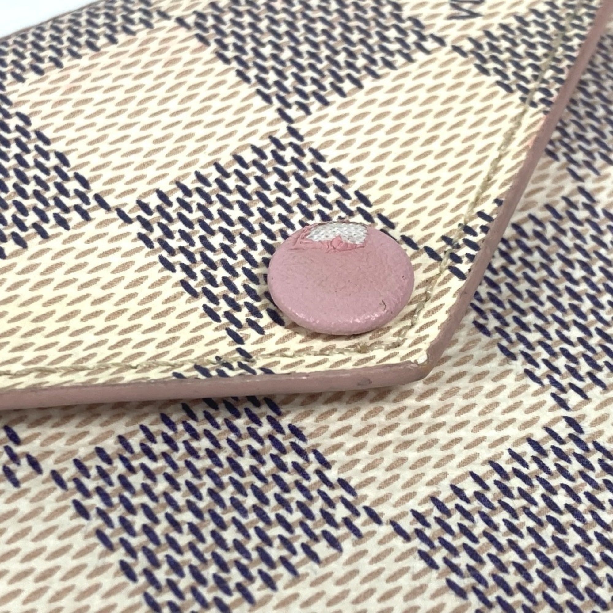 Louis Vuitton Pink White Damier Azur Coin Purse/Coin Case (Pre-Owned)