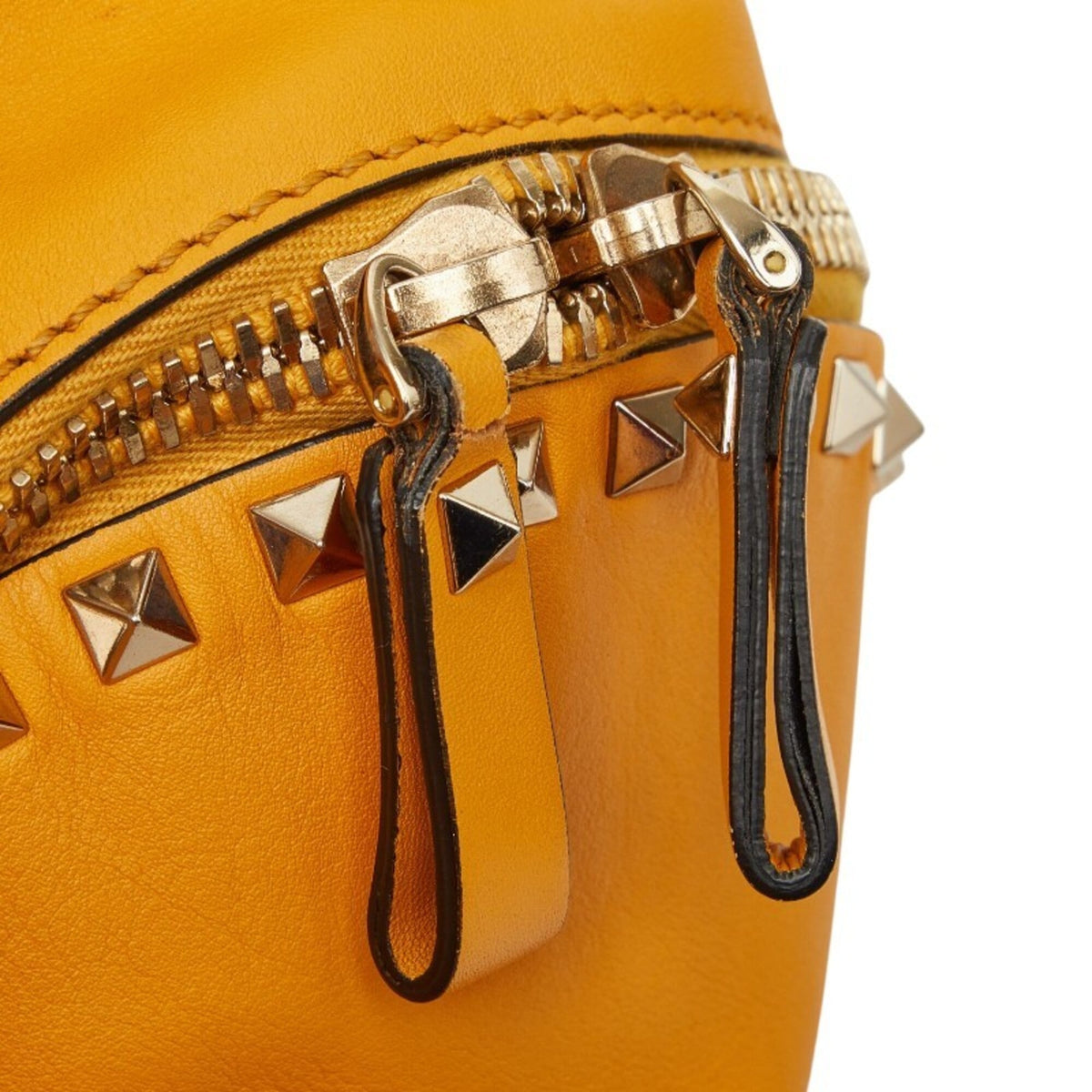 Valentino Yellow Gold Leather Backpack (Pre-Owned)