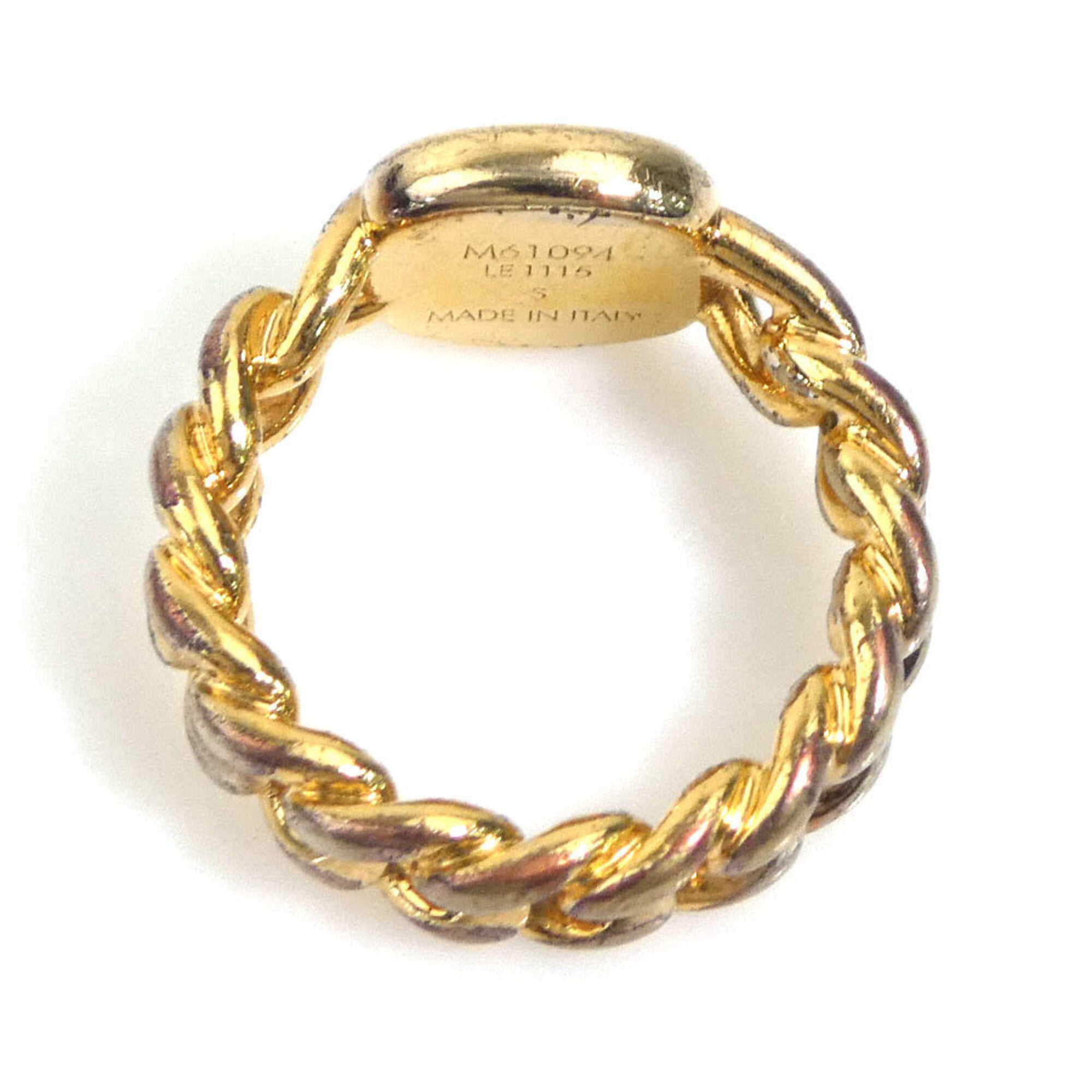 Louis Vuitton Gold Silver Metal Band Ring (Pre-Owned)
