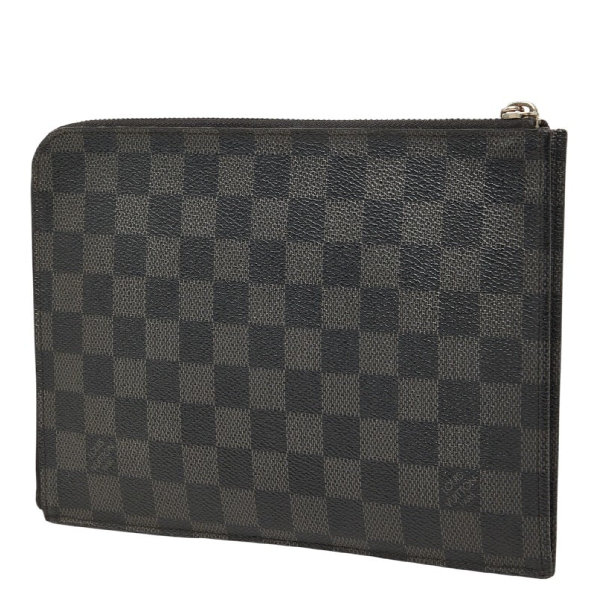 Louis Vuitton Black Gray Pvc Clutch Bag Pochette (Pre-Owned)