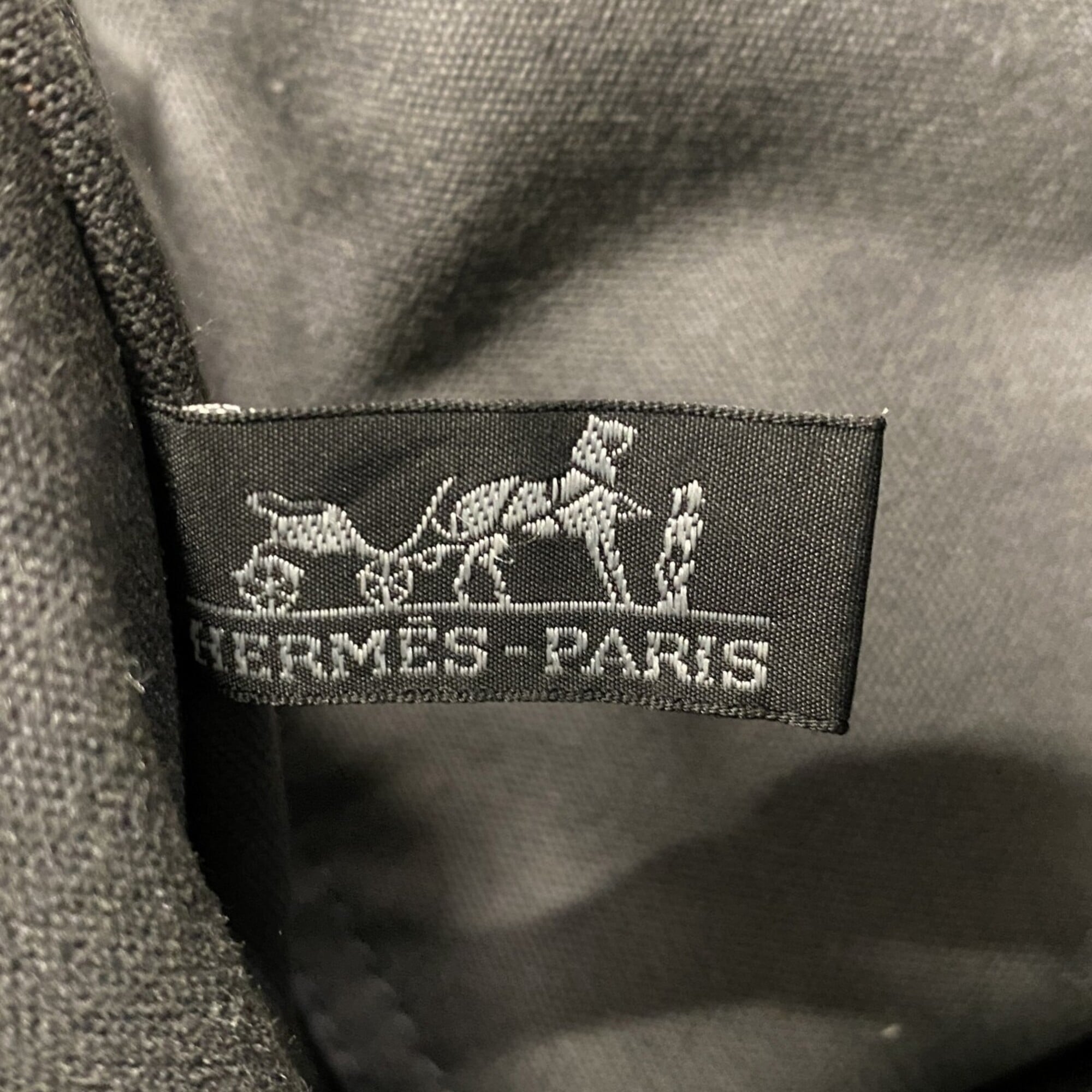 Hermes Gray Canvas Handbag (Pre-Owned)