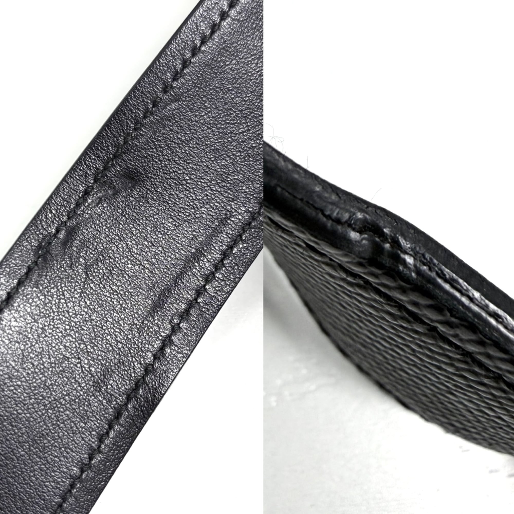Prada Black Leather Handbag Pouch Shoulder Bag (Pre-Owned)