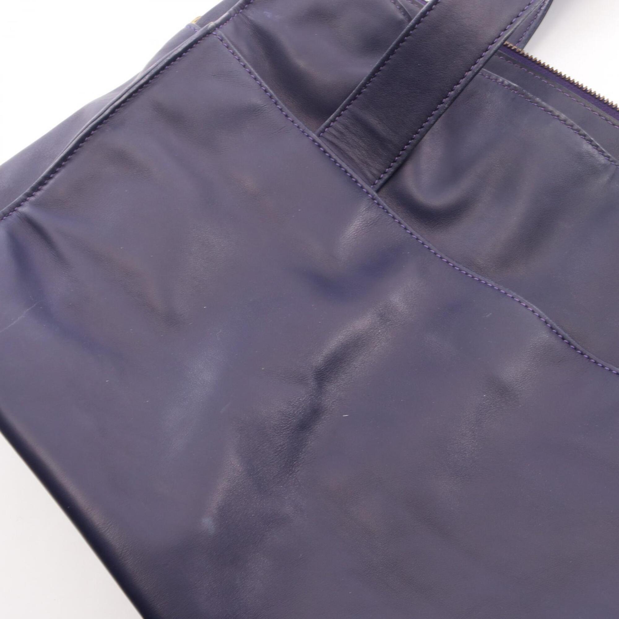 Celine Navy Leather Handbag Tote Bag (Pre-Owned)