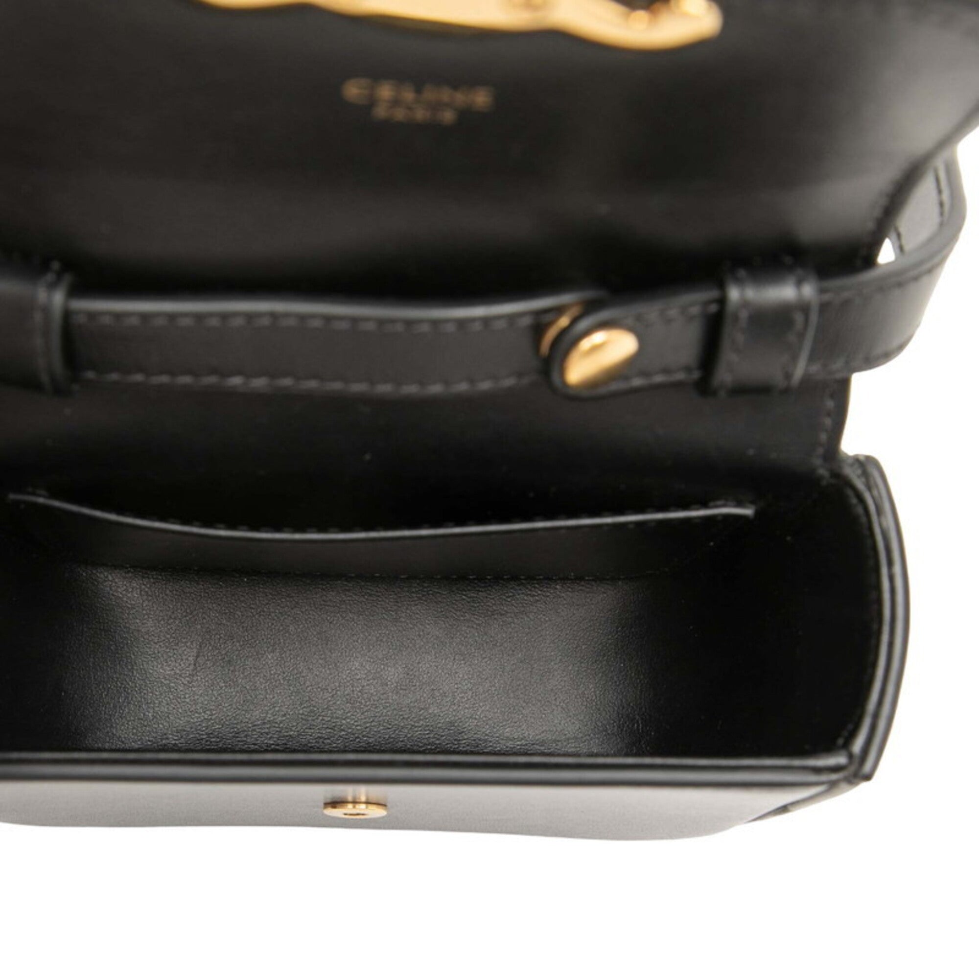 Celine Black Leather Pochette Shoulder Bag (Pre-Owned)