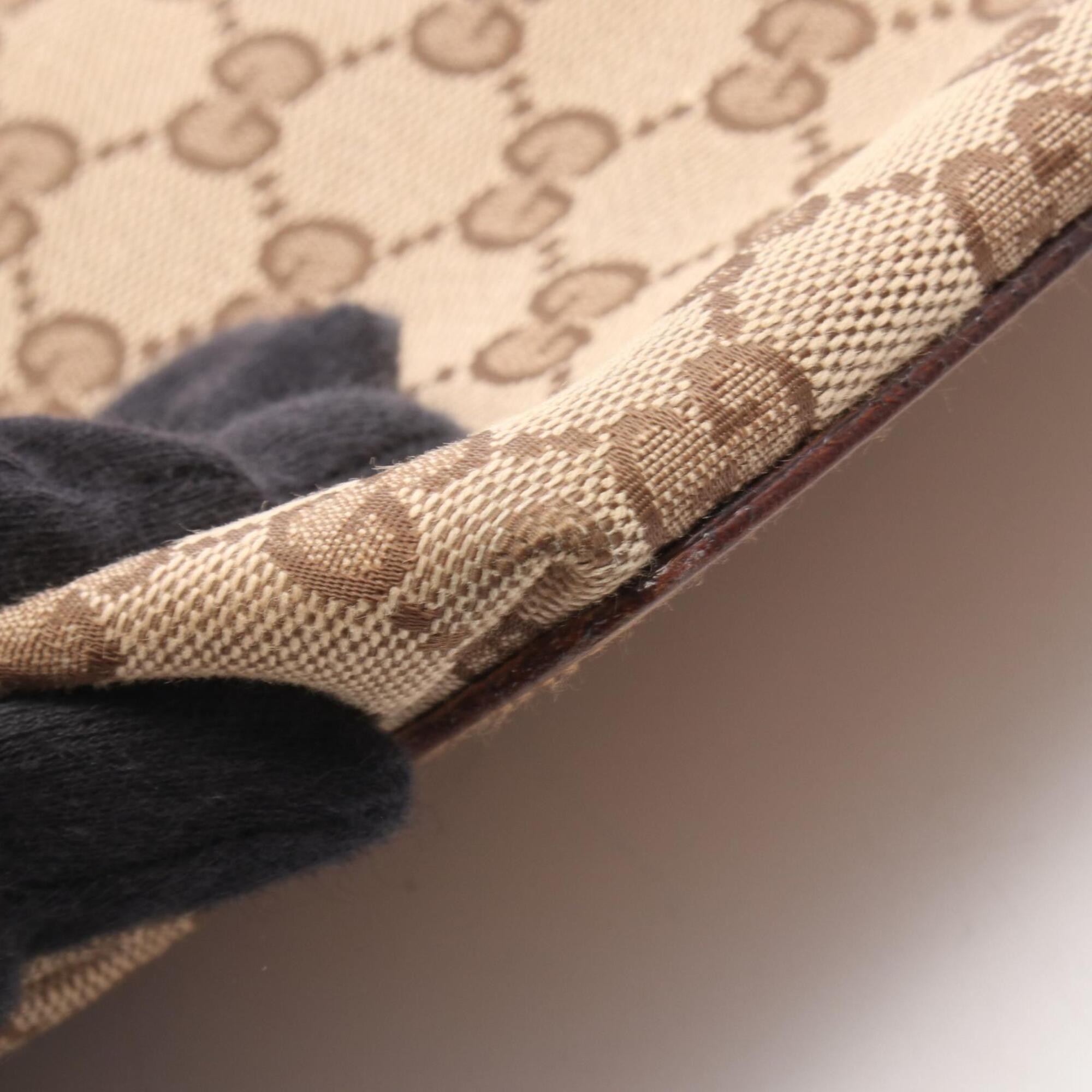 Gucci Gg Canvas Beige Brown Gg Canvas Handbag Tote Bag (Pre-Owned)