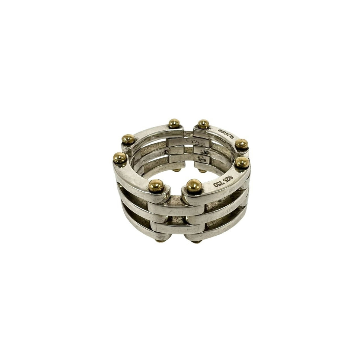 Tiffany Gold Silver Yellow Gold (18K) Silver 925 Band Ring (Pre-Owned)