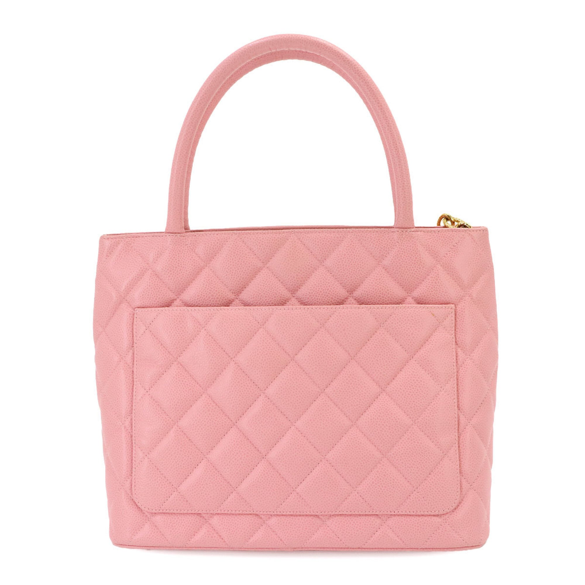 Chanel Pink Grained Calfskin Handbag Tote Bag (Pre-Owned)