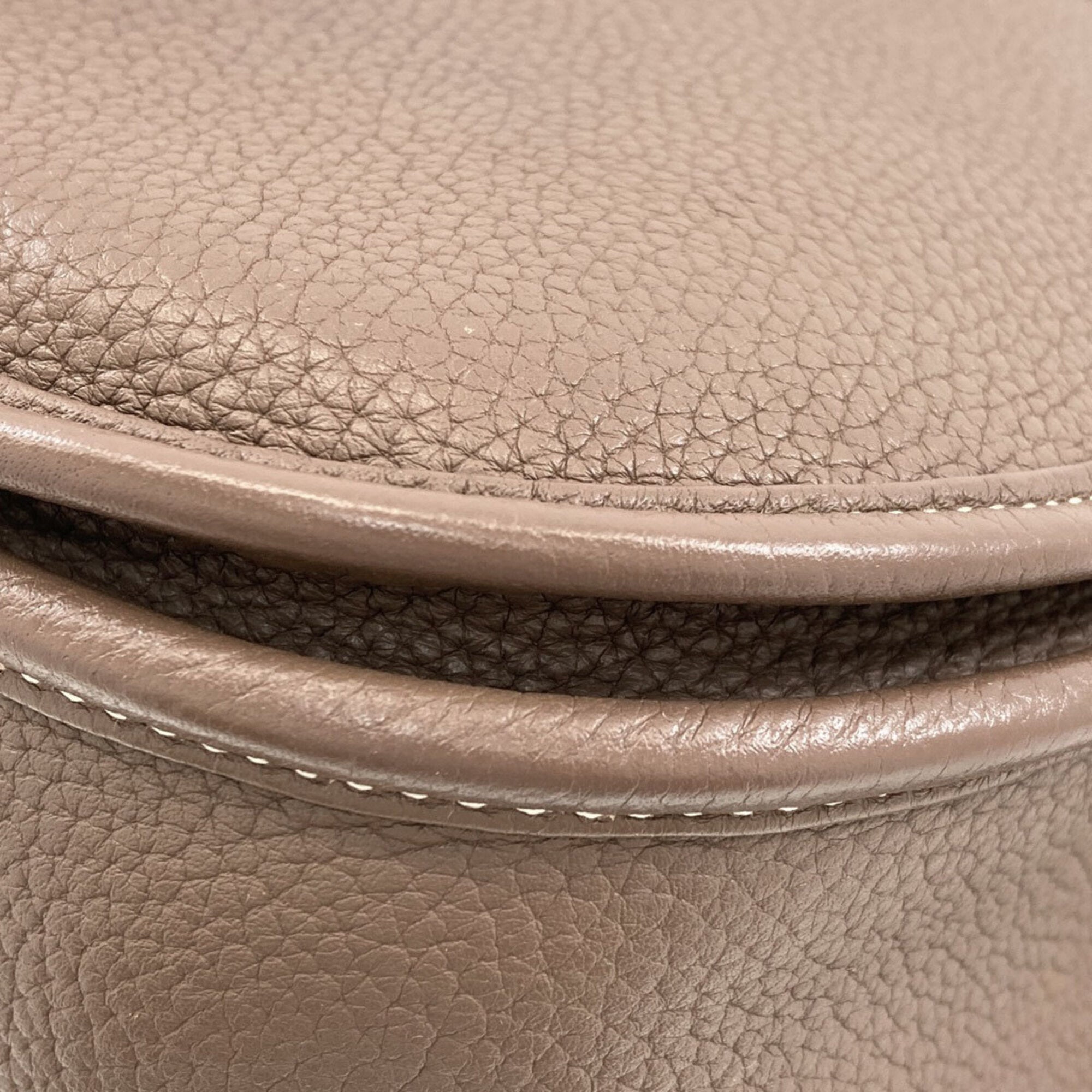 Hermes Etoupe Gray Taurillon Clemence Leather Shoulder Bag (Pre-Owned)