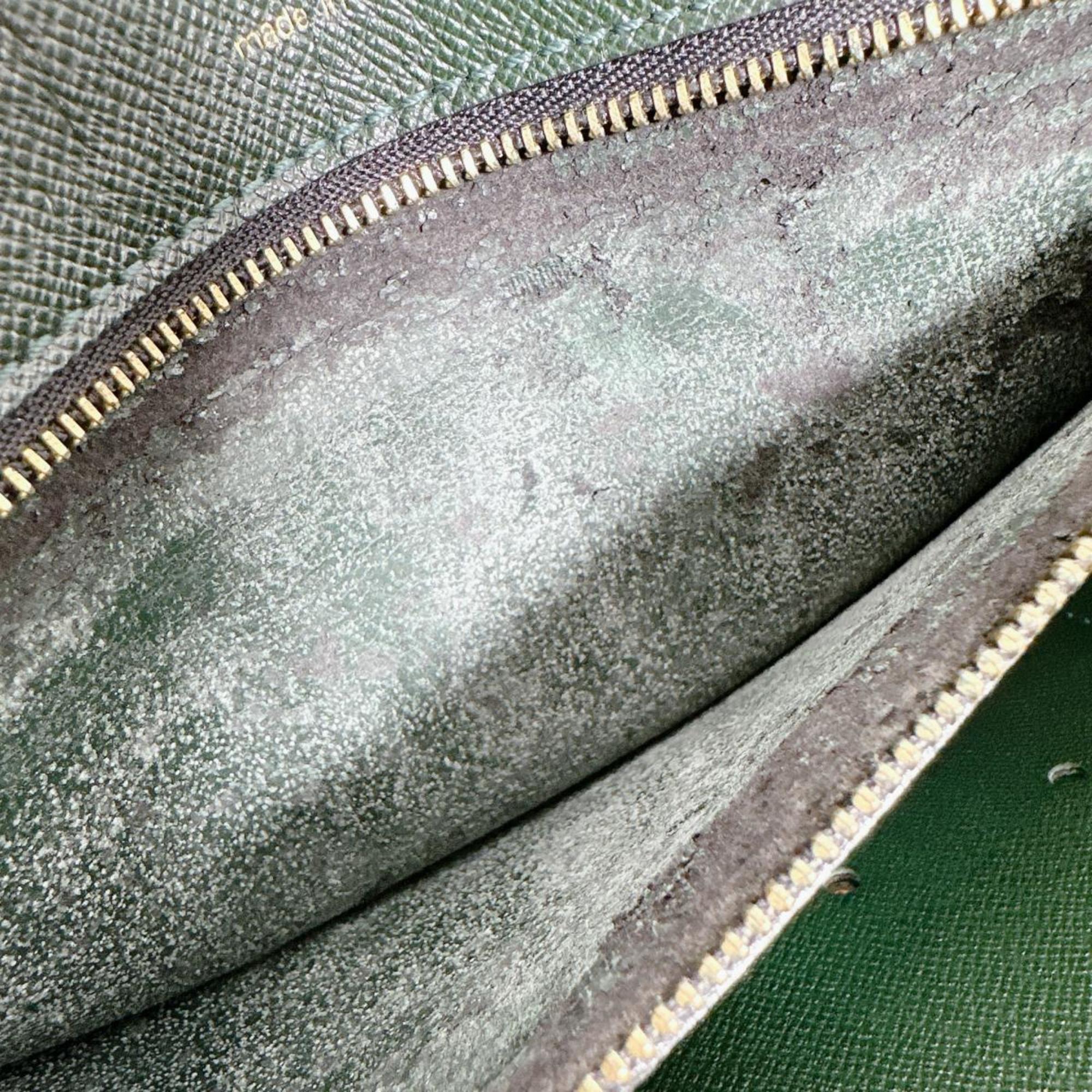 Louis Vuitton Episea Green Taiga Leather Clutch Bag (Pre-Owned)