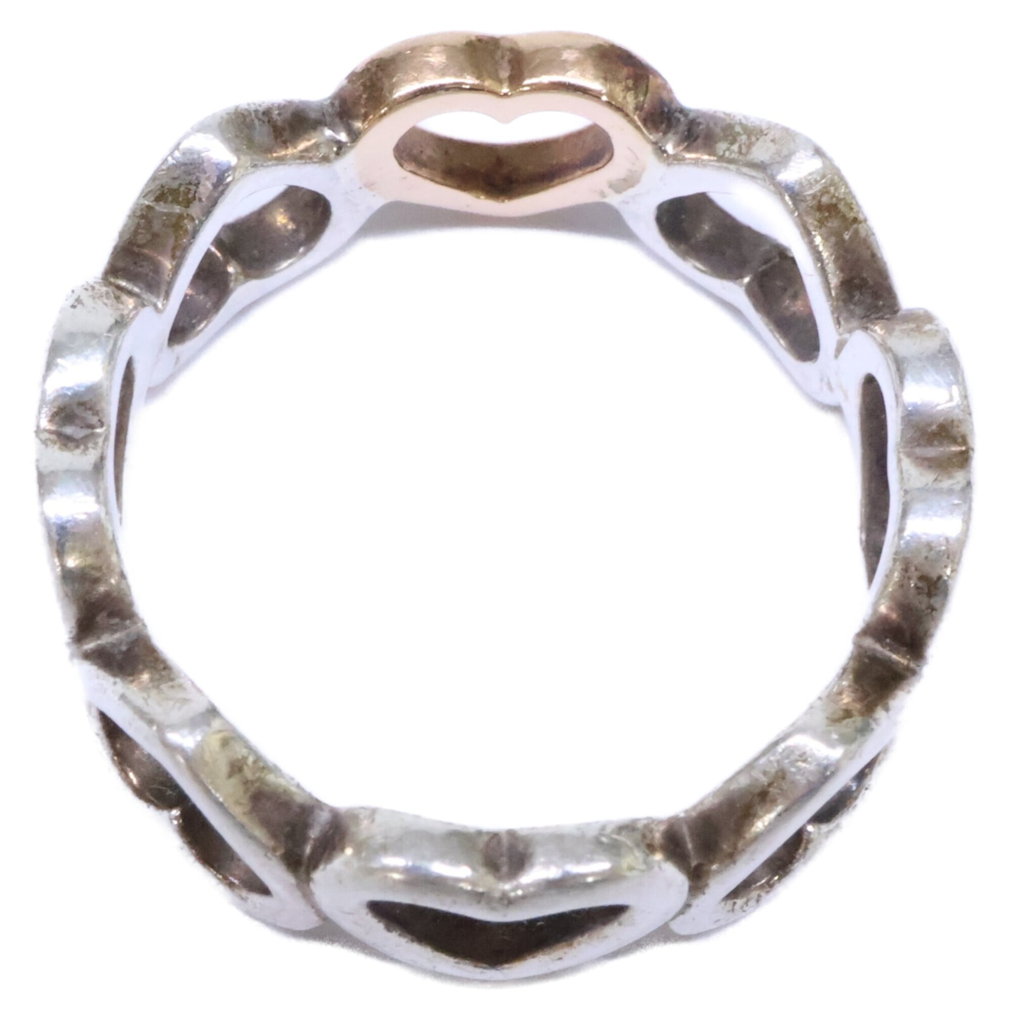 Tiffany Silver Pink Gold Silver 925 Band Ring (Pre-Owned)