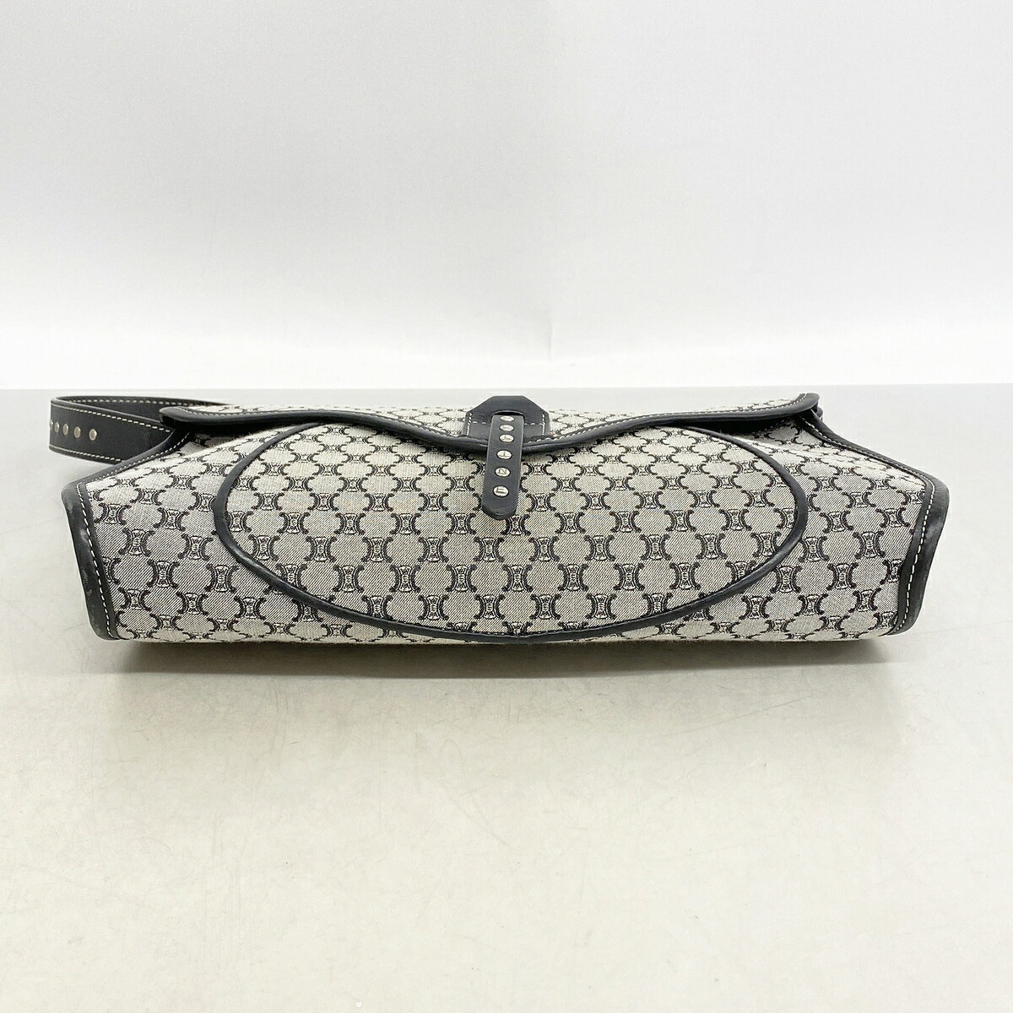 Celine Black Gray Nylon Canvas Handbag (Pre-Owned)