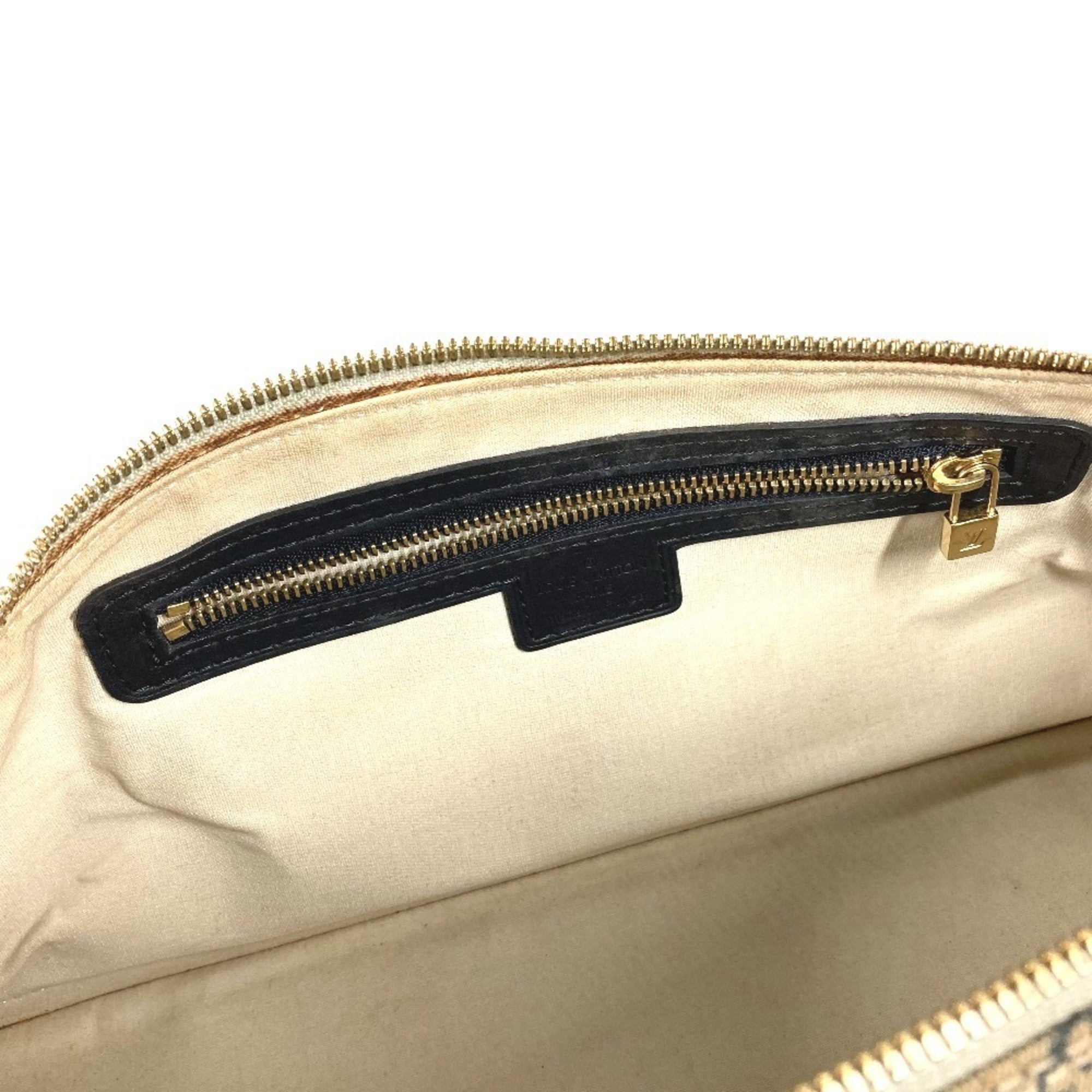 Louis Vuitton Galle Marron Monogram Navy Monogram Mini Boston Bag Handbag (Pre-Owned)