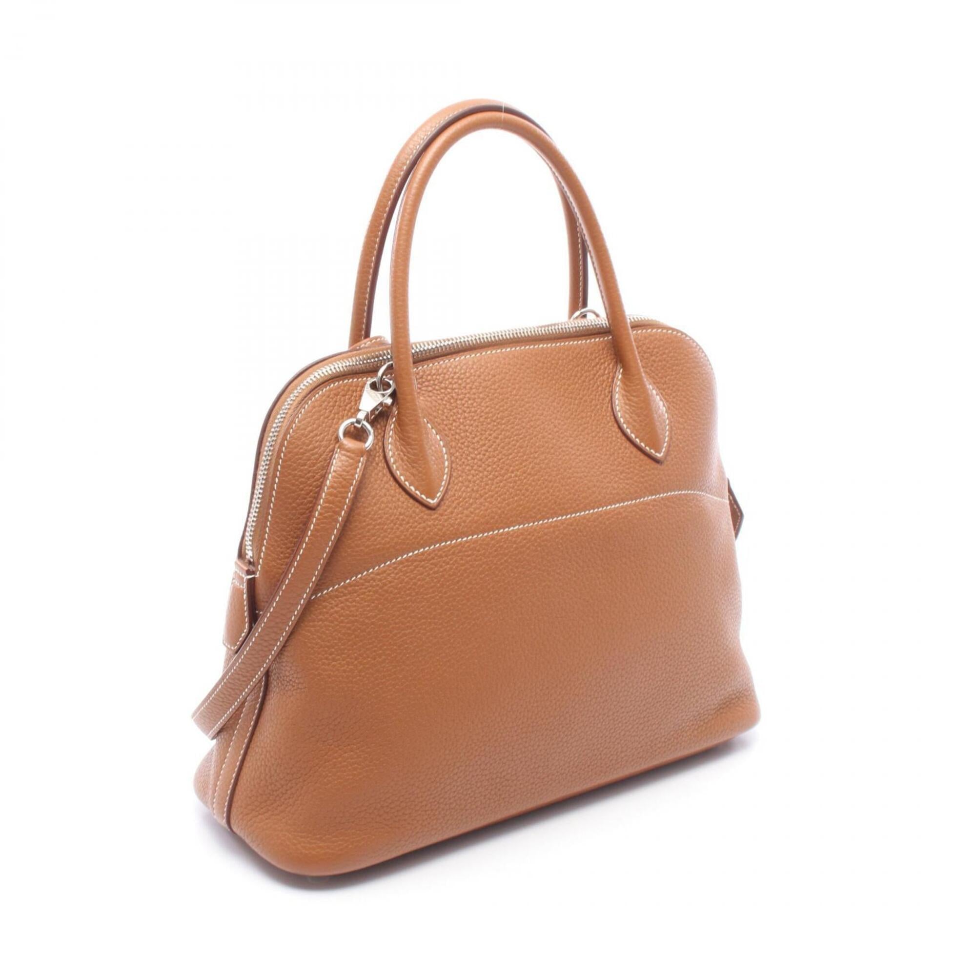 Hermes Gold Taurillon Clemence Leather Leather Handbag (Pre-Owned)