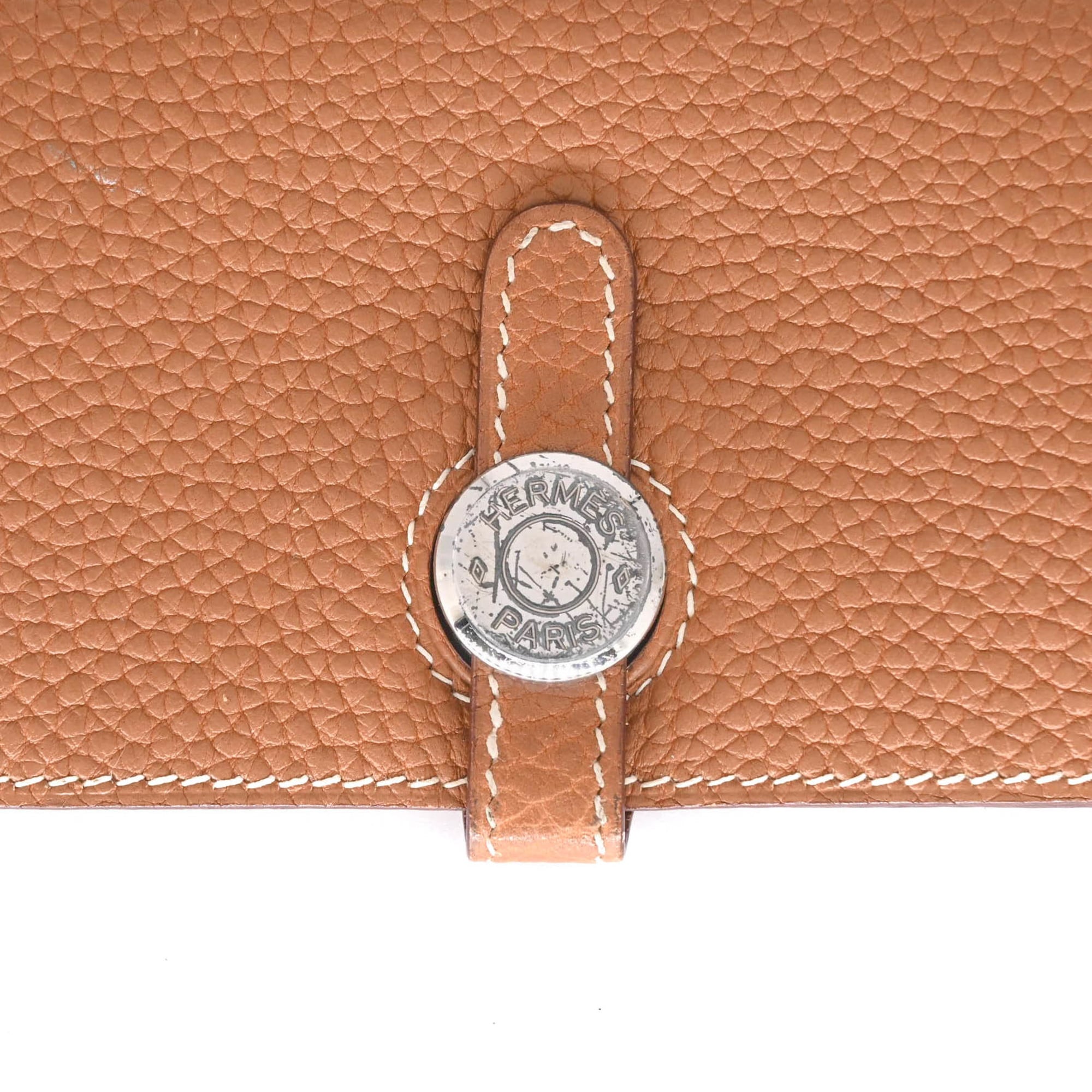 Hermes Gold Brown Togo Leather Coin Purse/Coin Case (Pre-Owned)
