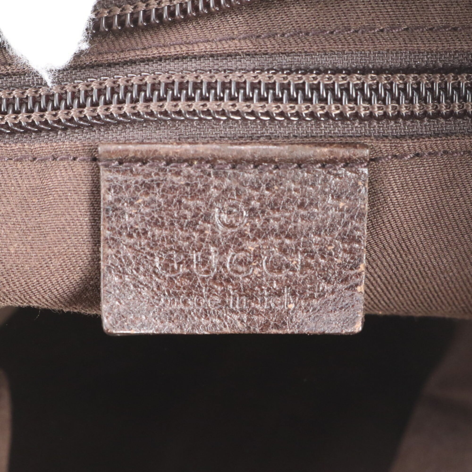Gucci Beige Leather Canvas Shoulder Bag Tote Bag (Pre-Owned)