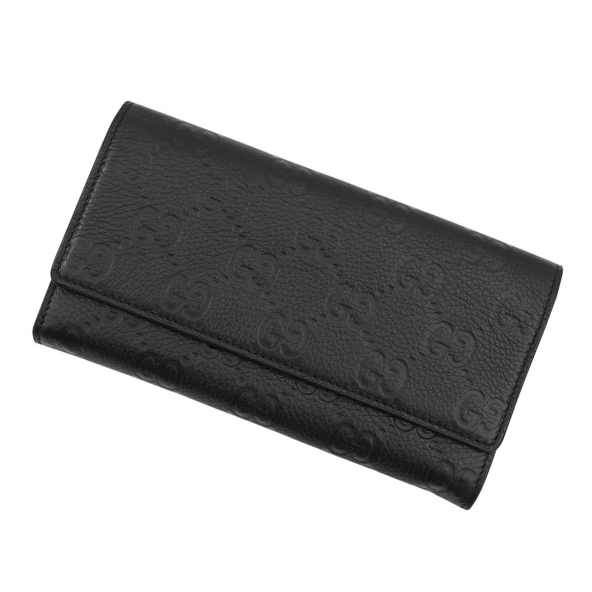 Gucci Black Leather Long Wallet (Bi-Fold) (Pre-Owned)