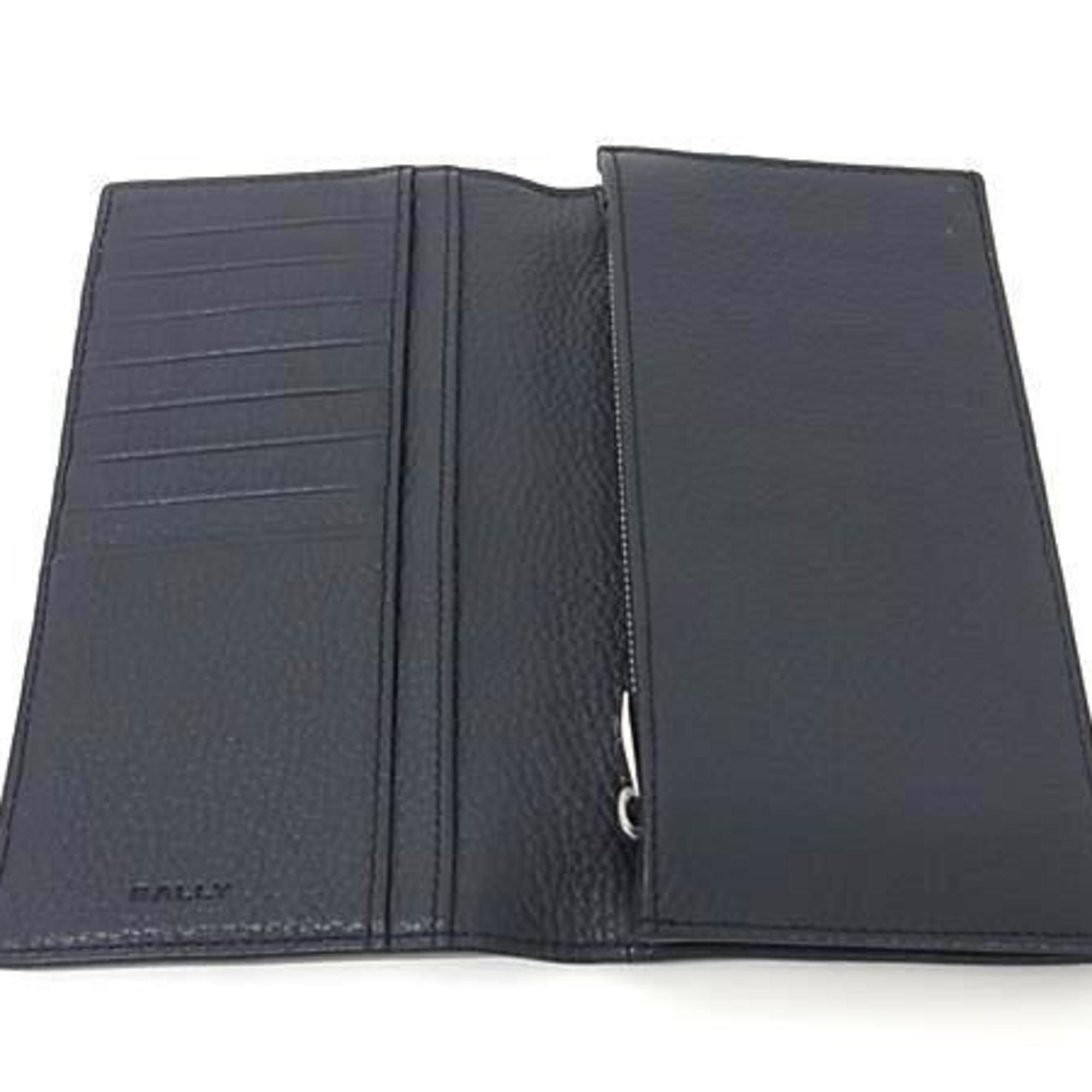 Bally Navy Leather Long Wallet (Bi-Fold) (Pre-Owned)