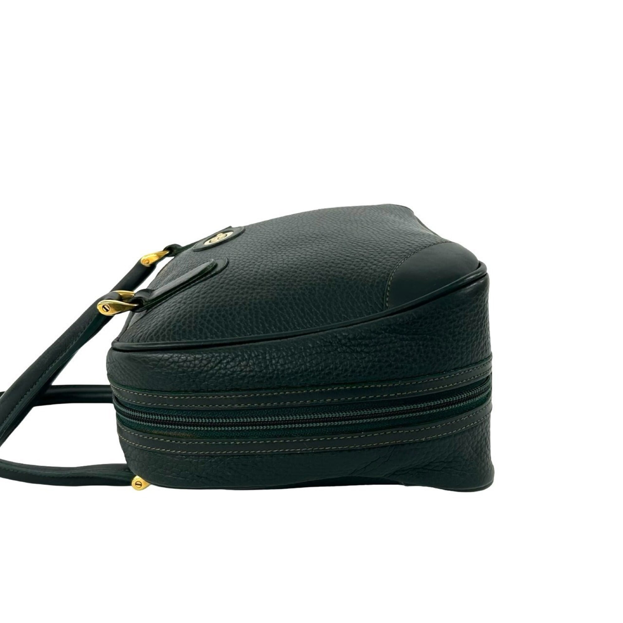 Gucci Green Leather Boston Bag Handbag (Pre-Owned)