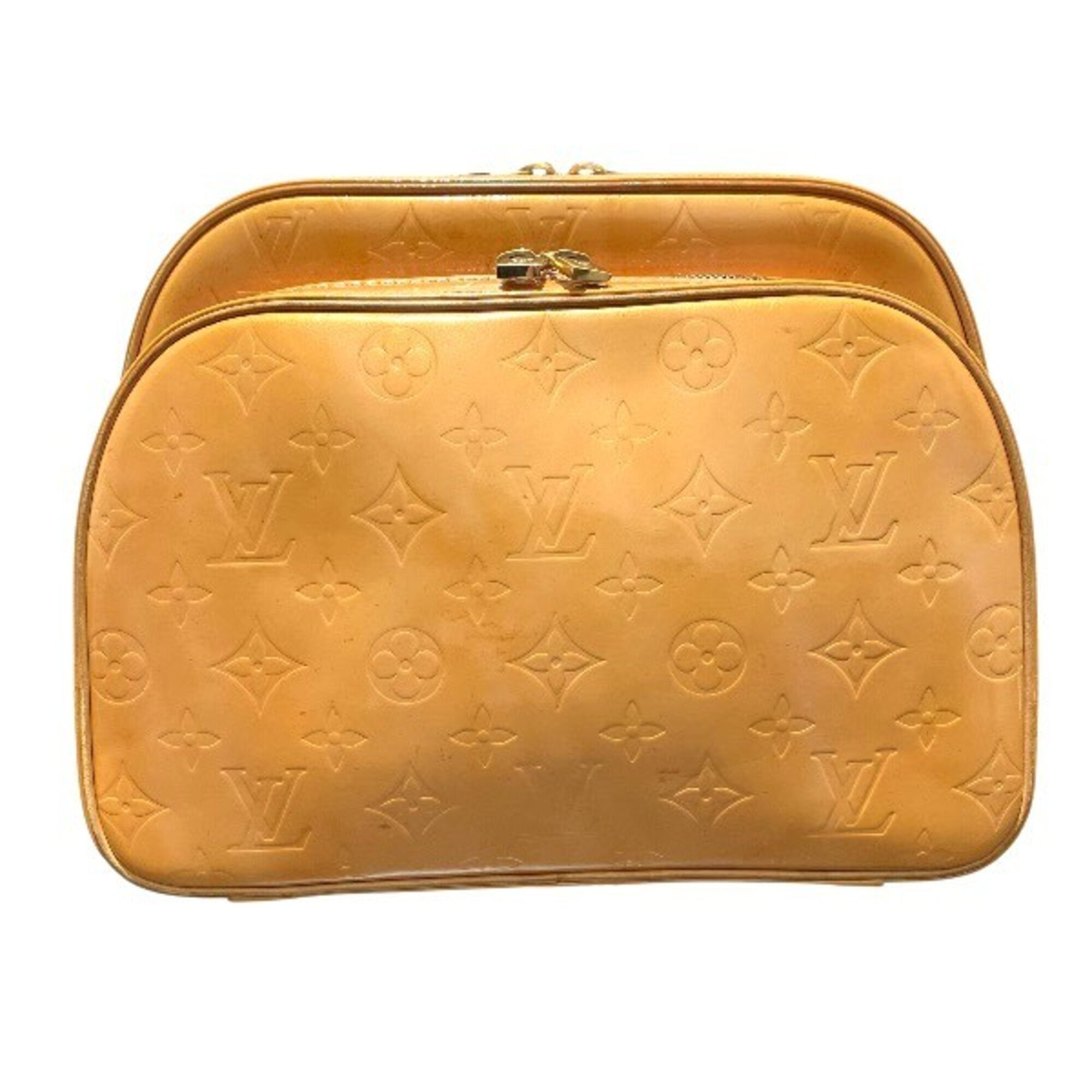 Louis Vuitton Orange Pink Leather Backpack Handbag (Pre-Owned)
