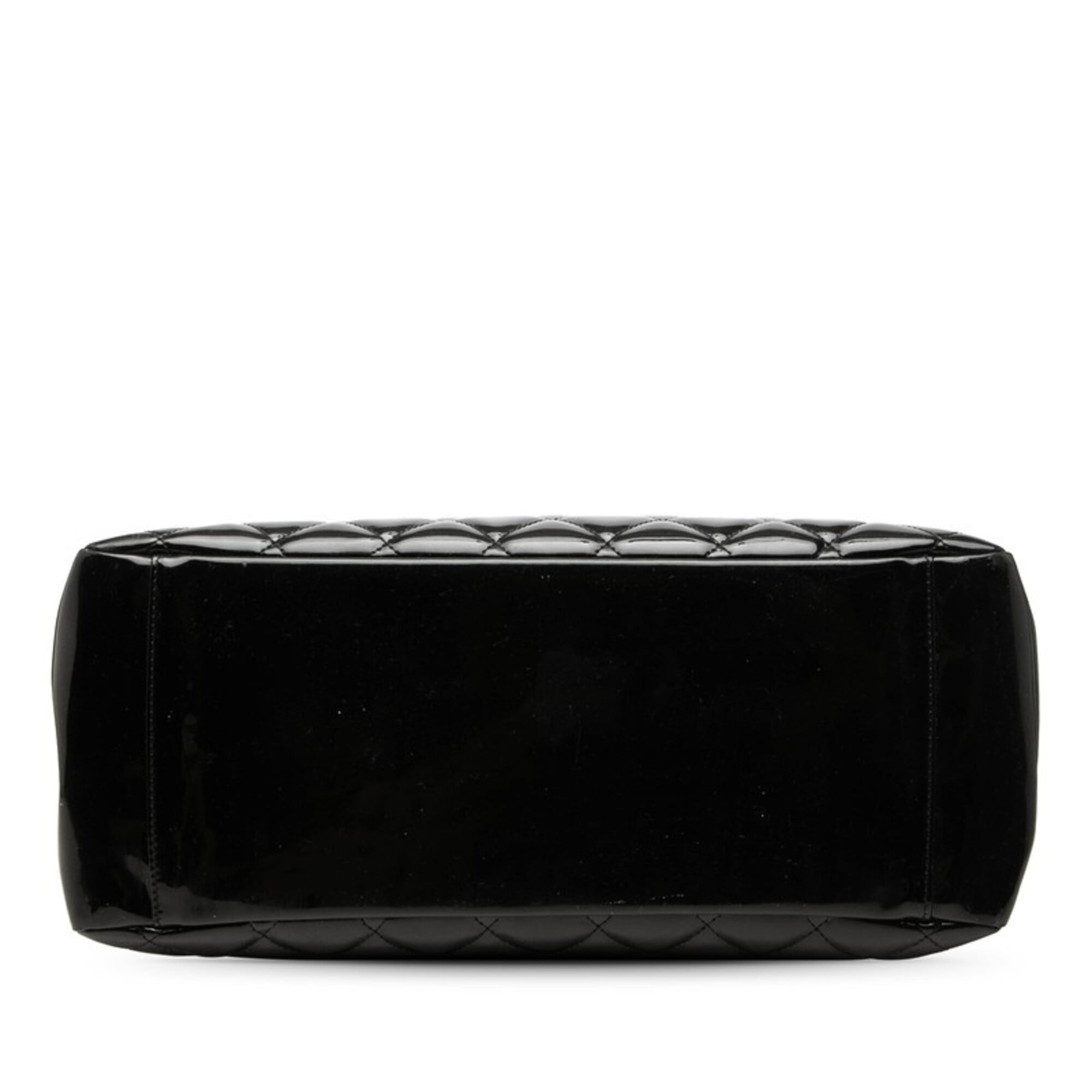 Chanel Matelasse Black Patent Leather Handbag Tote Bag (Pre-Owned)