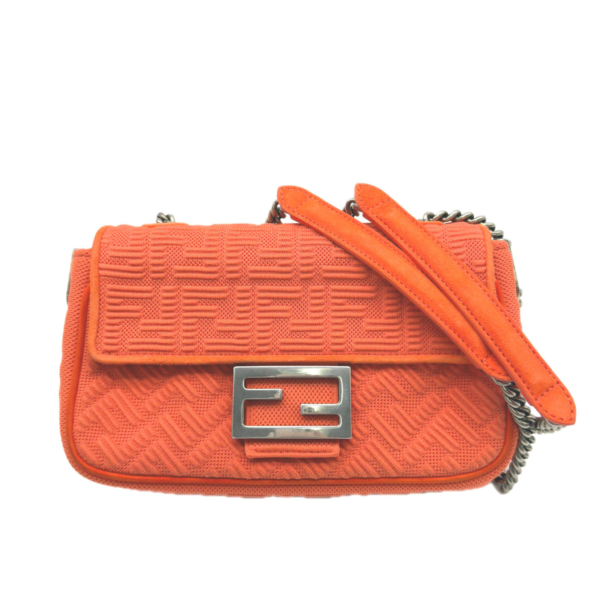 Fendi Orange Canvas Shoulder Bag (Pre-Owned)