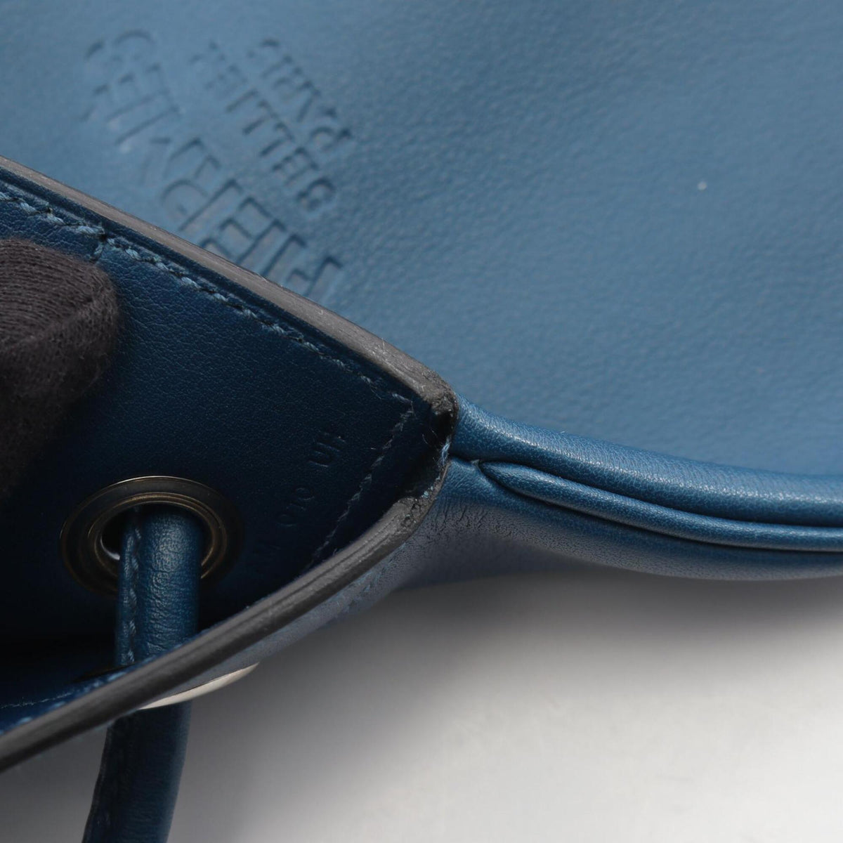 Hermes Blue Evercalf Leather Handbag Shoulder Bag (Pre-Owned)