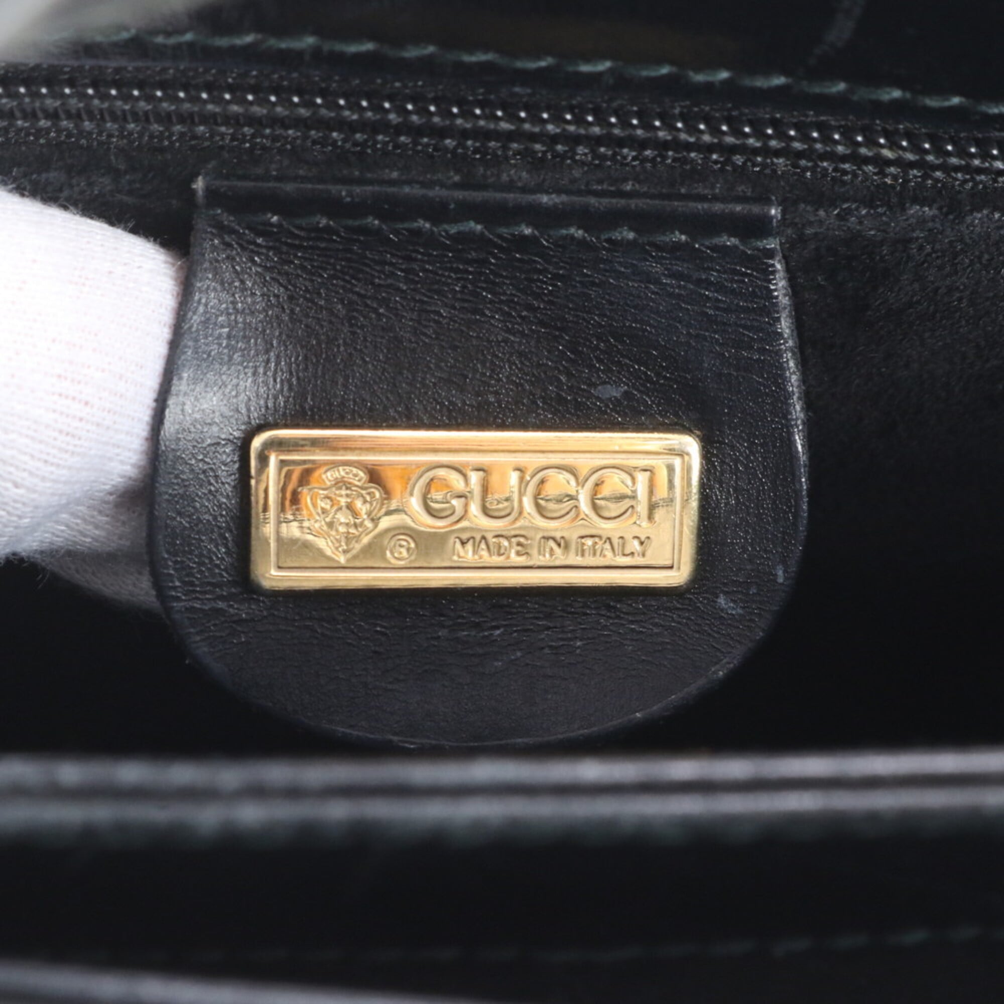 Gucci Black Leather Handbag Tote Bag (Pre-Owned)