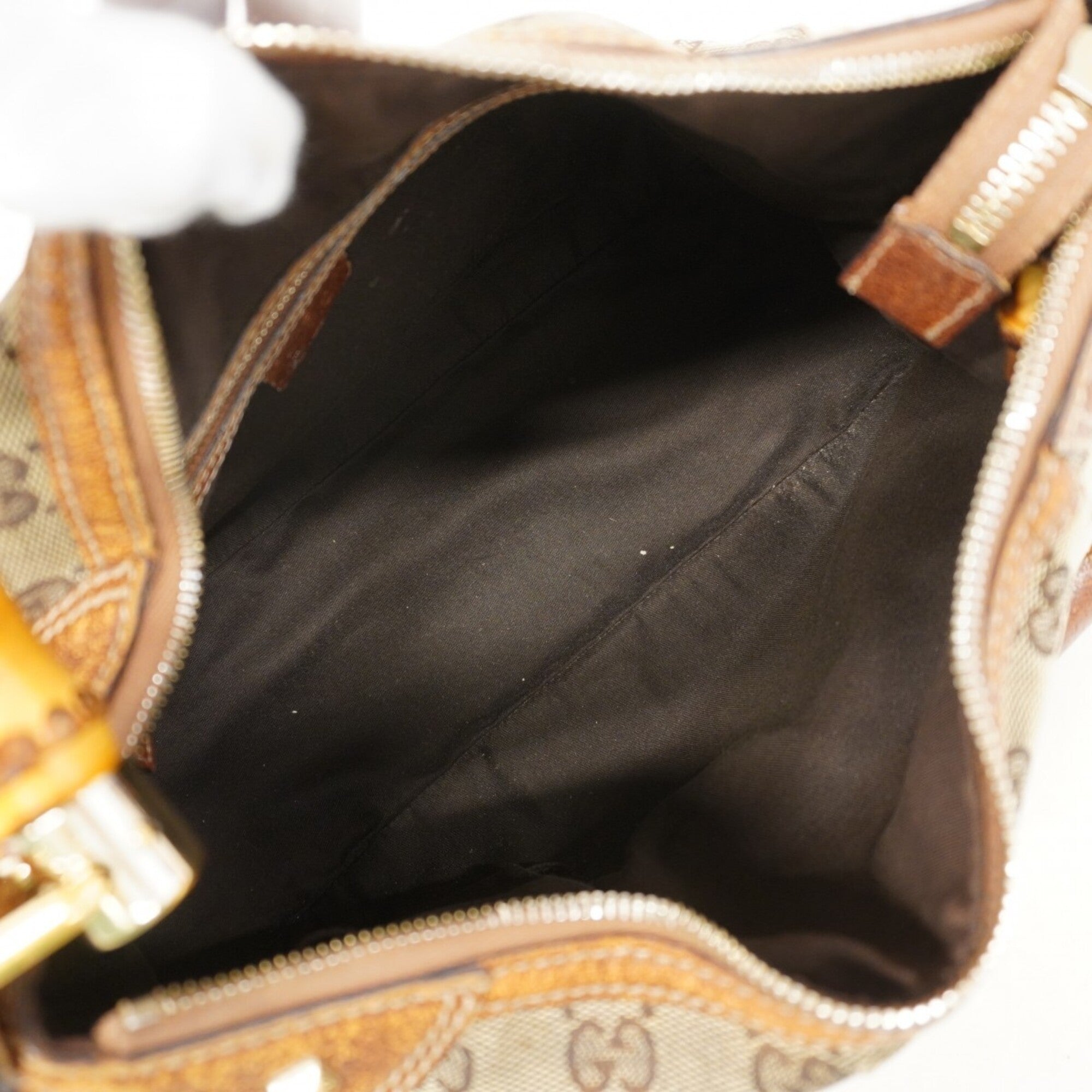 Gucci Brown Canvas Handbag (Pre-Owned)