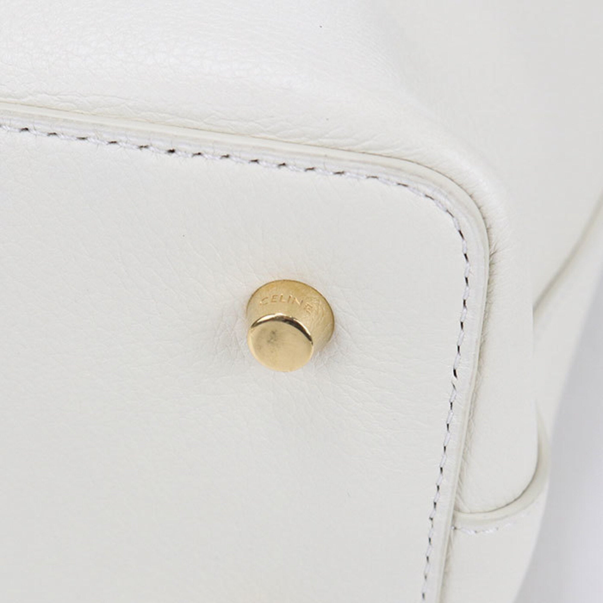 Celine White Leather Tote Bag (Pre-Owned)