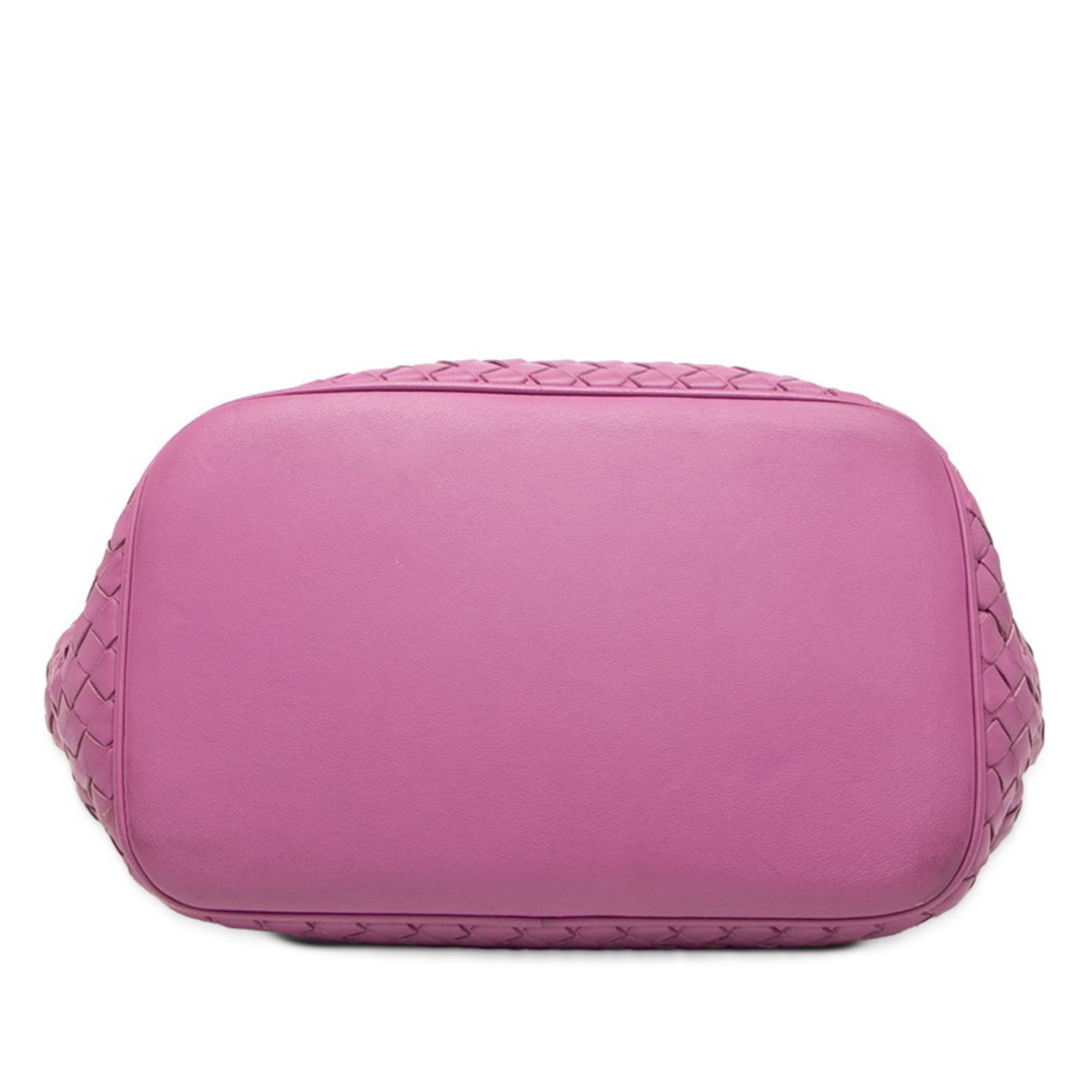 Bottega Veneta Purple Leather Handbag Shoulder Bag (Pre-Owned)