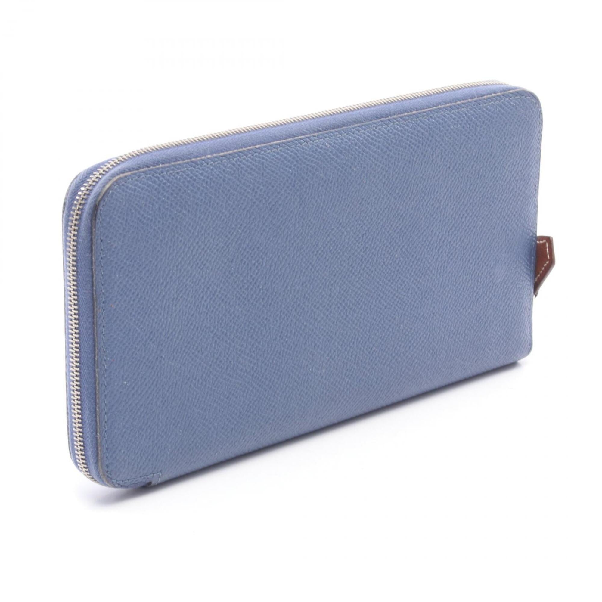 Hermes Blue Epsom Leather Long Wallet (Bi-Fold) (Pre-Owned)