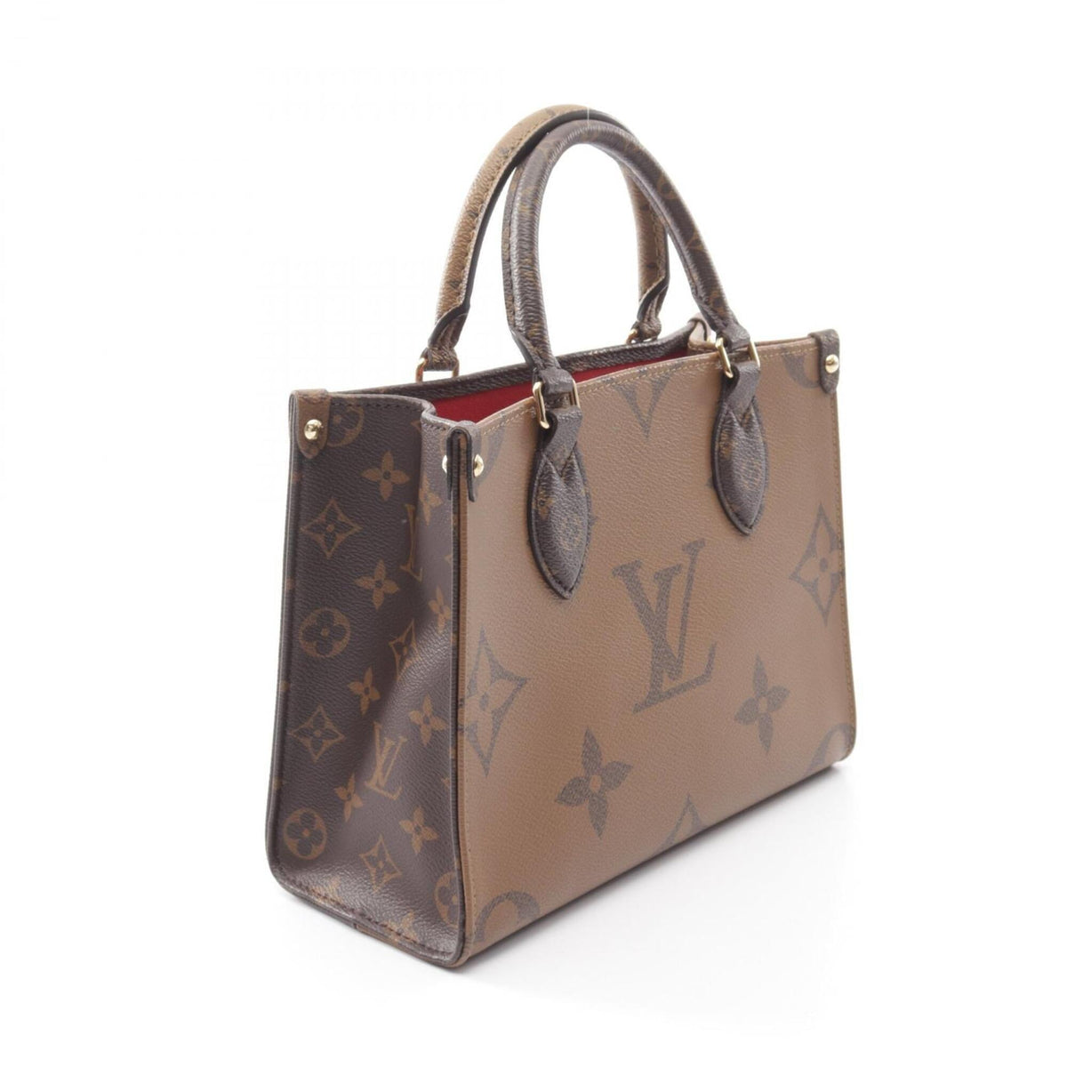 Louis Vuitton Beige Brown Monogram Coated Canvas Leather Handbag (Pre-Owned)