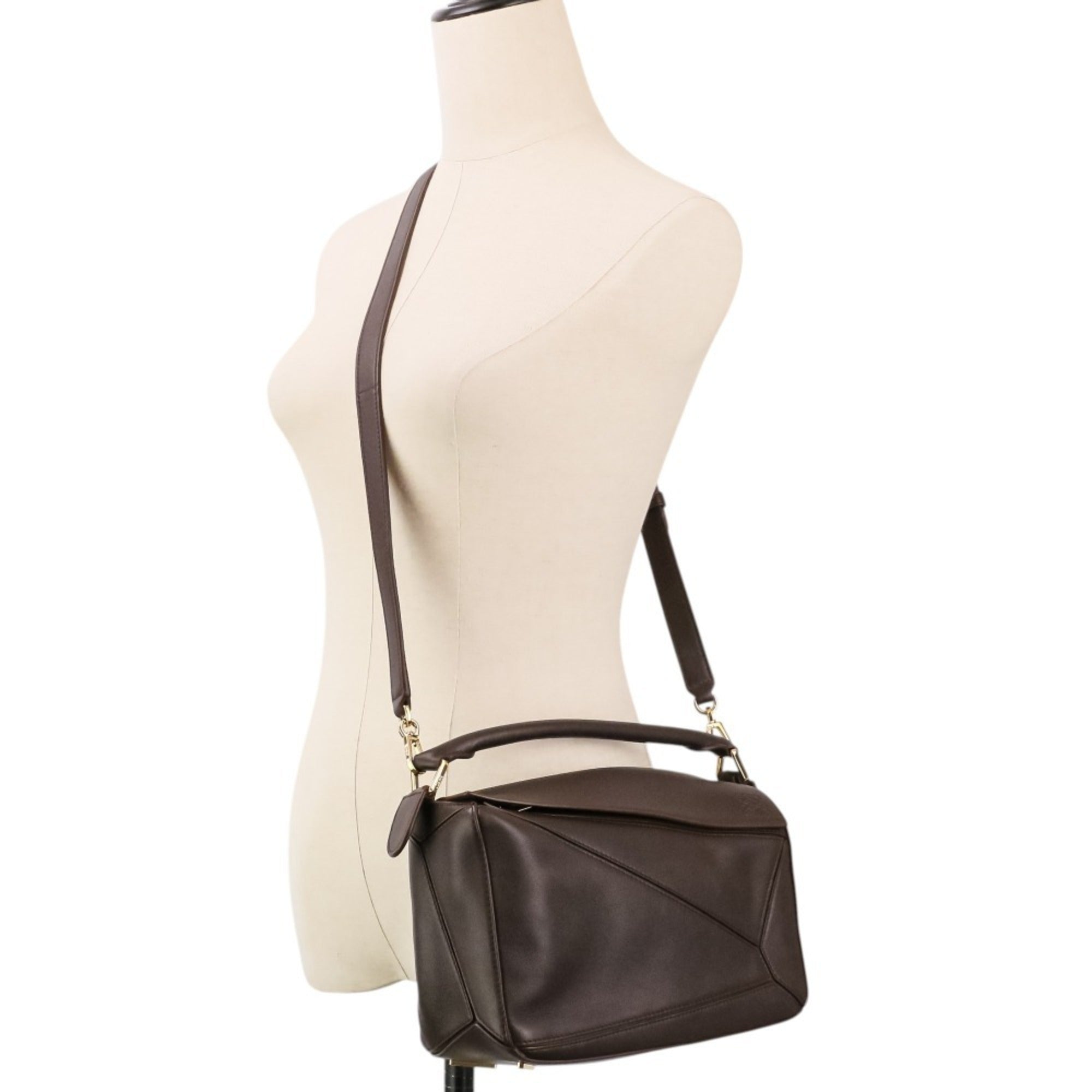 Loewe Dark Brown Nappa Leather Handbag Shoulder Bag (Pre-Owned)