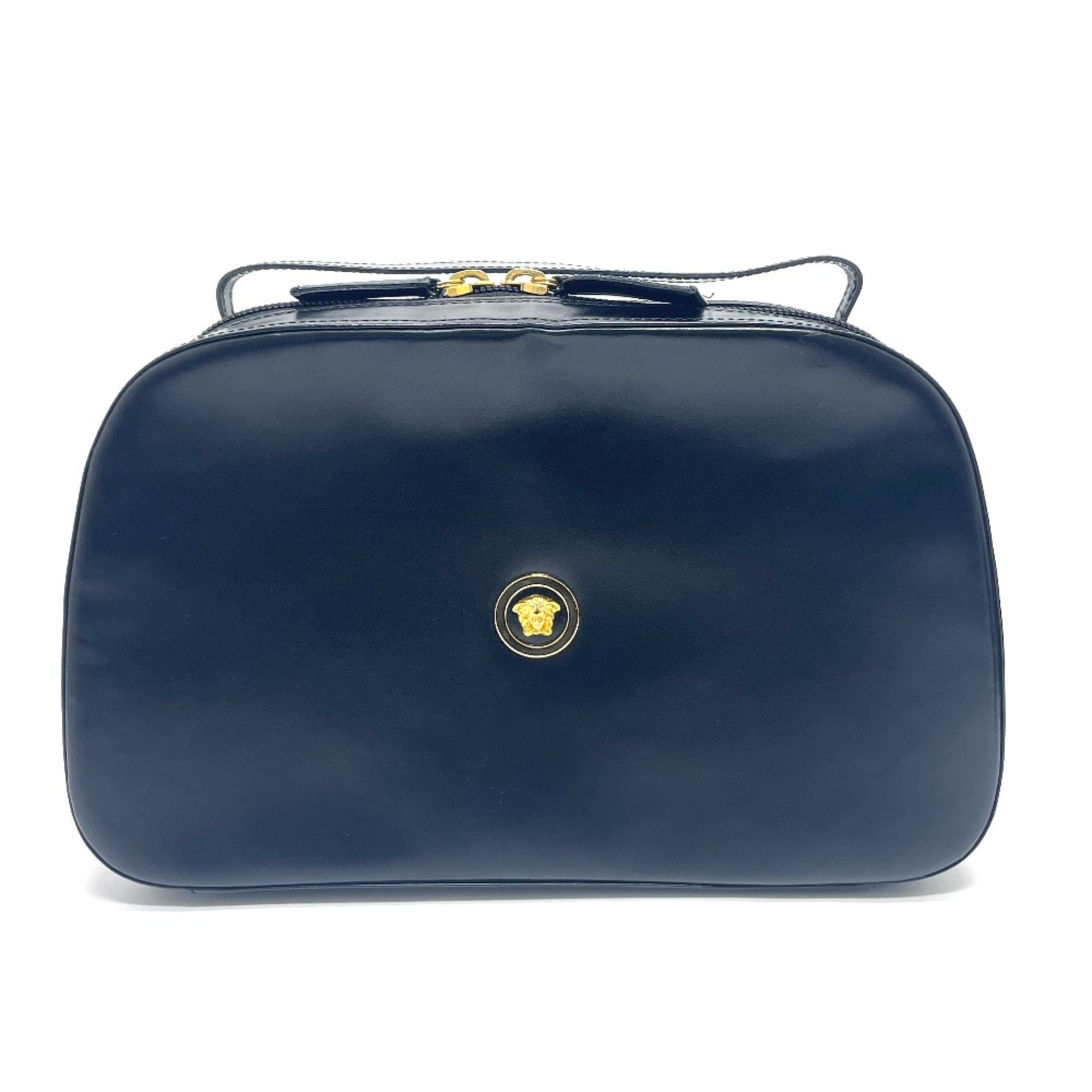 Versace Black Leather Handbag (Pre-Owned)