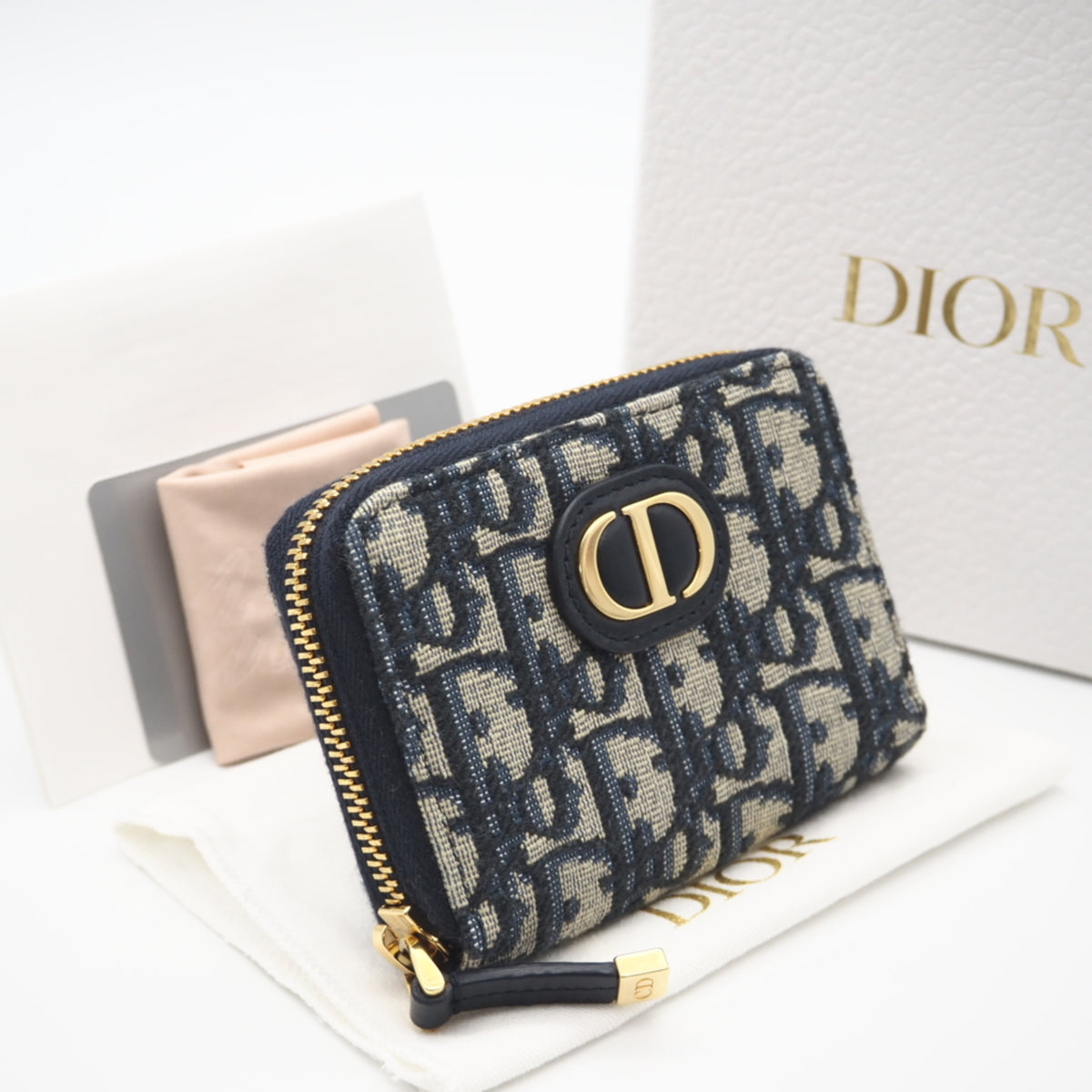 Christian Dior Cotton Leather Coin Purse/Coin Case (Pre-Owned)