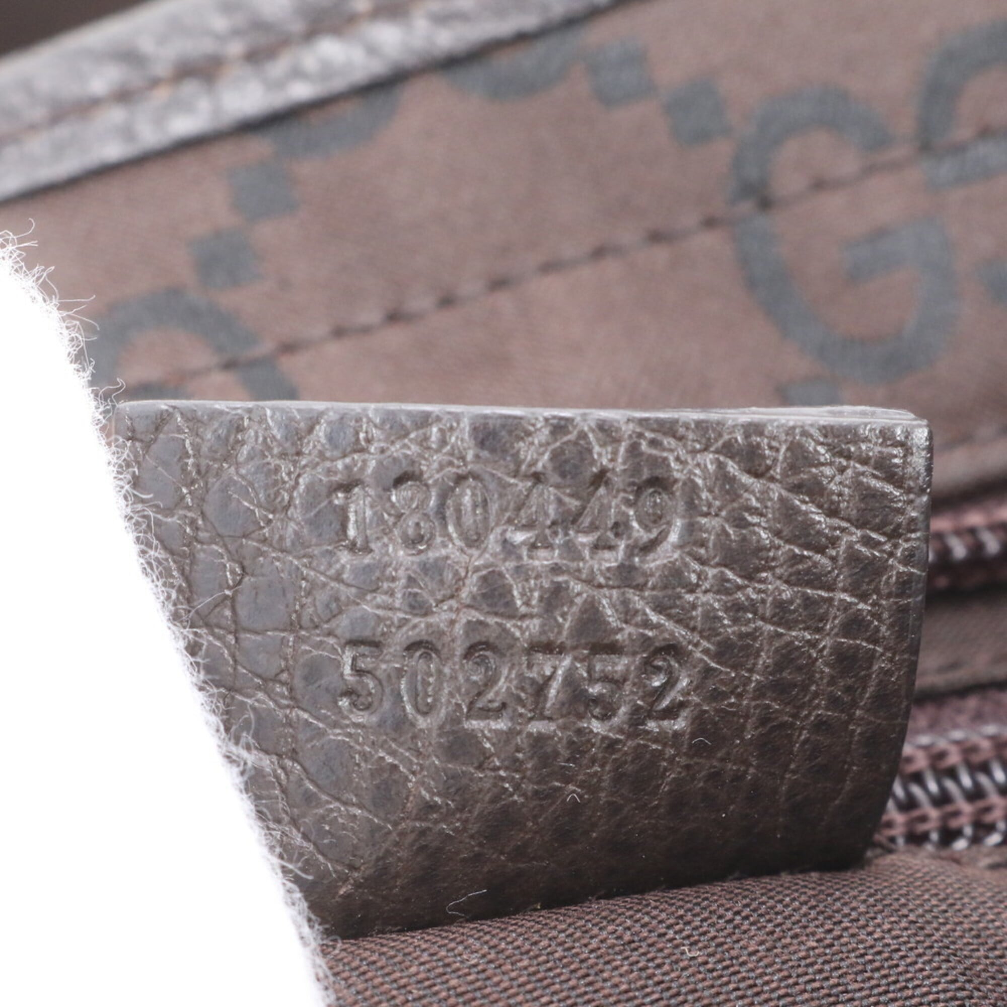 Gucci Brown Leather Nylon Shoulder Bag Tote Bag (Pre-Owned)