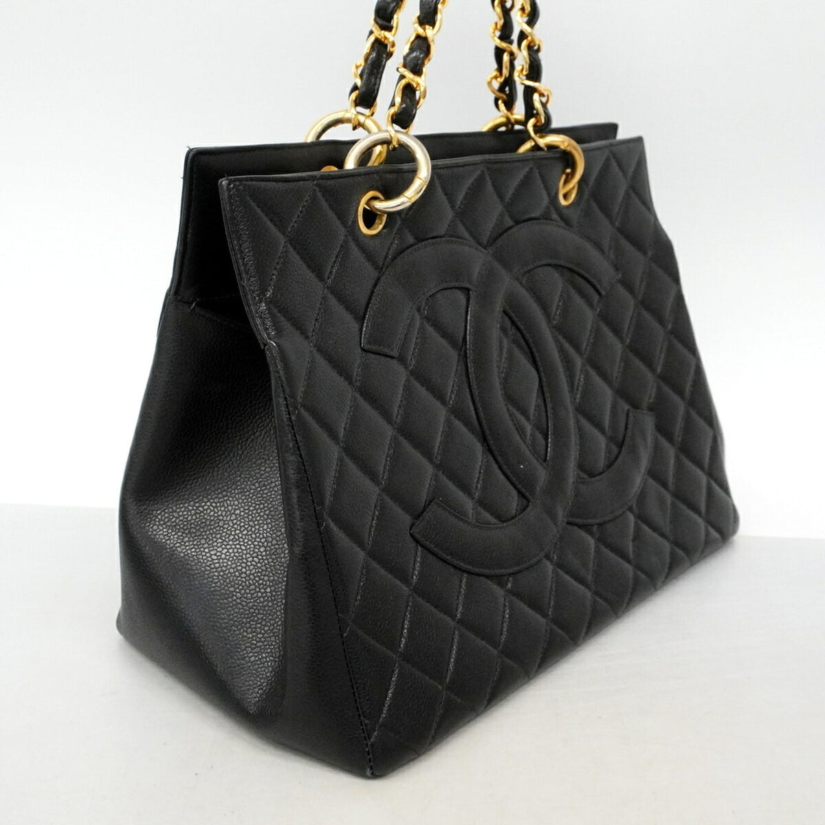 Chanel Black Grained Calfskin Tote Bag (Pre-Owned)