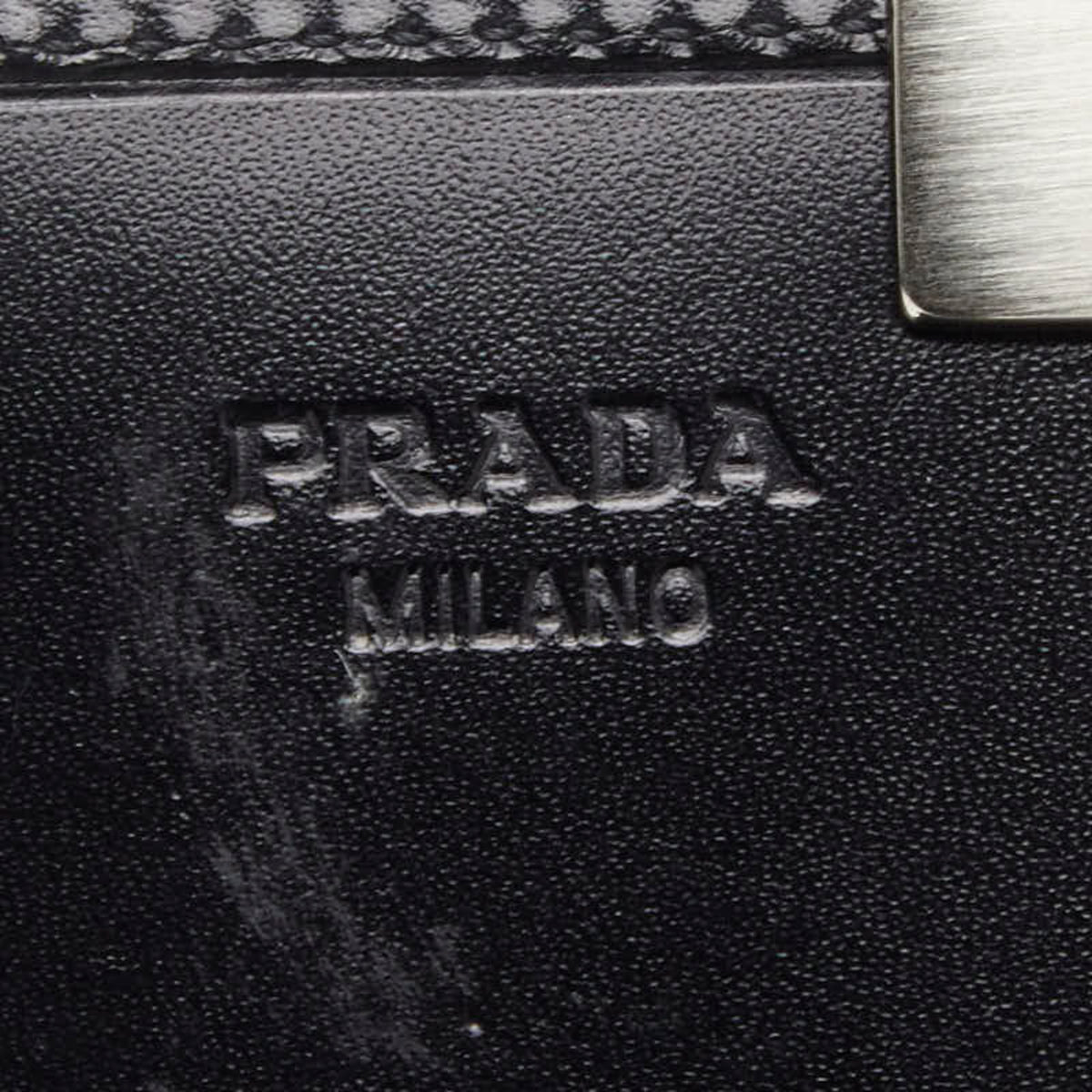 Prada Black Leather Coin Purse/Coin Case (Pre-Owned)