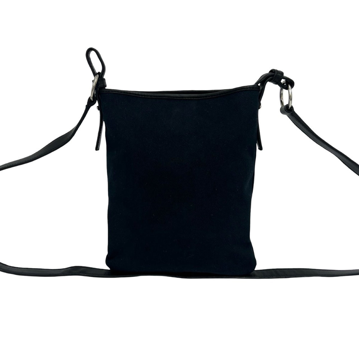 Yves Saint Laurent Black Canvas Leather Shoulder Bag (Pre-Owned)