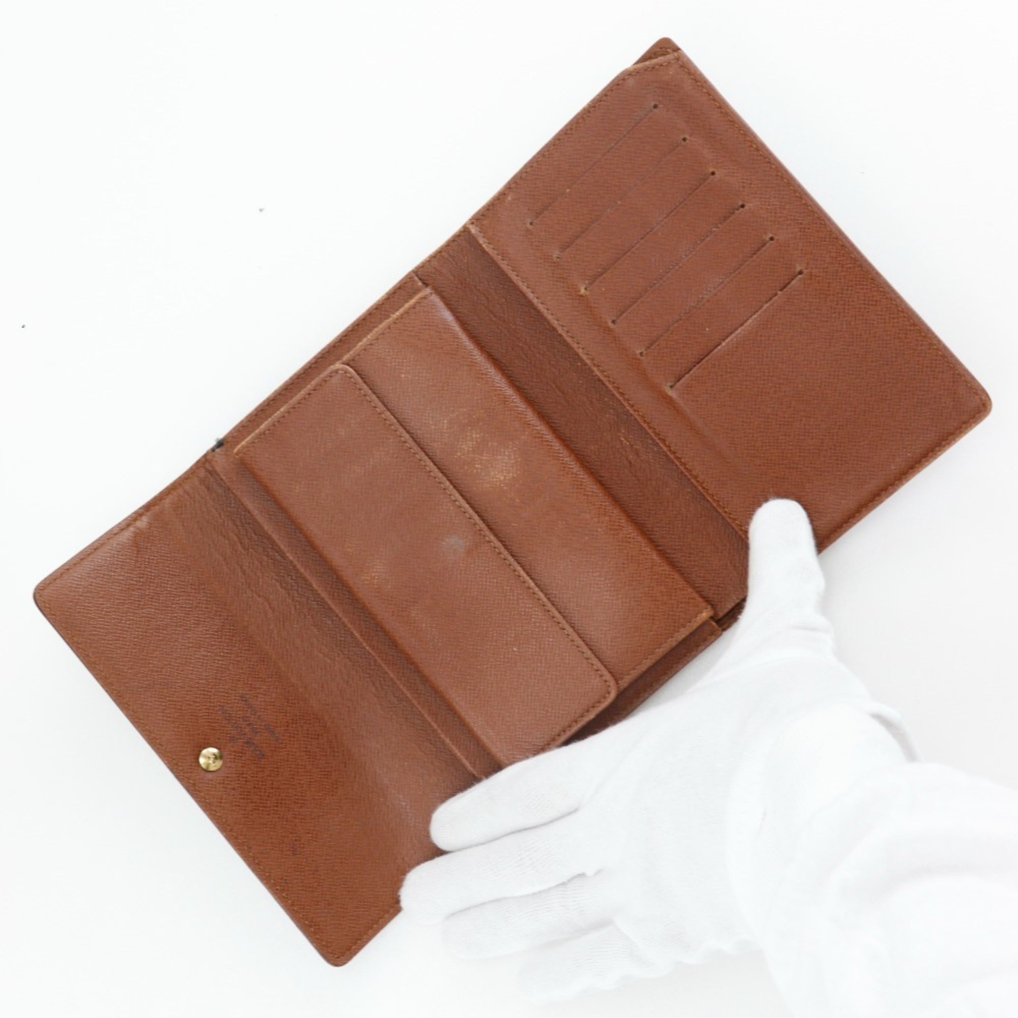 Louis Vuitton Brown Monogram Canvas Wallet (Tri-Fold) (Pre-Owned)