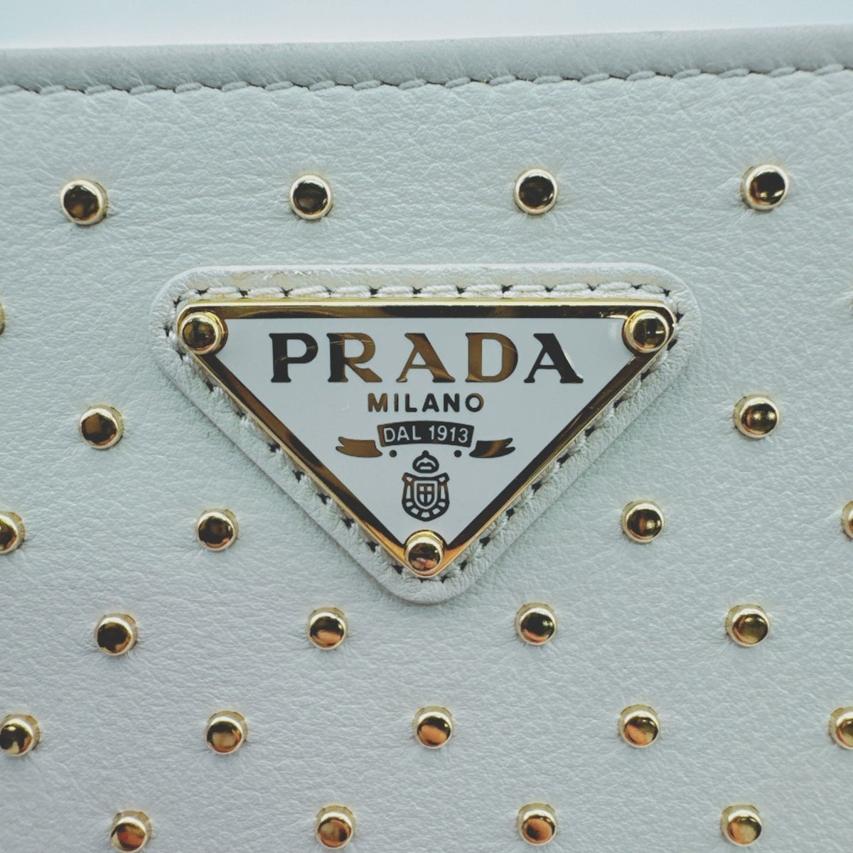 Prada Gold White Leather Wallet (Bi-Fold) (Pre-Owned)