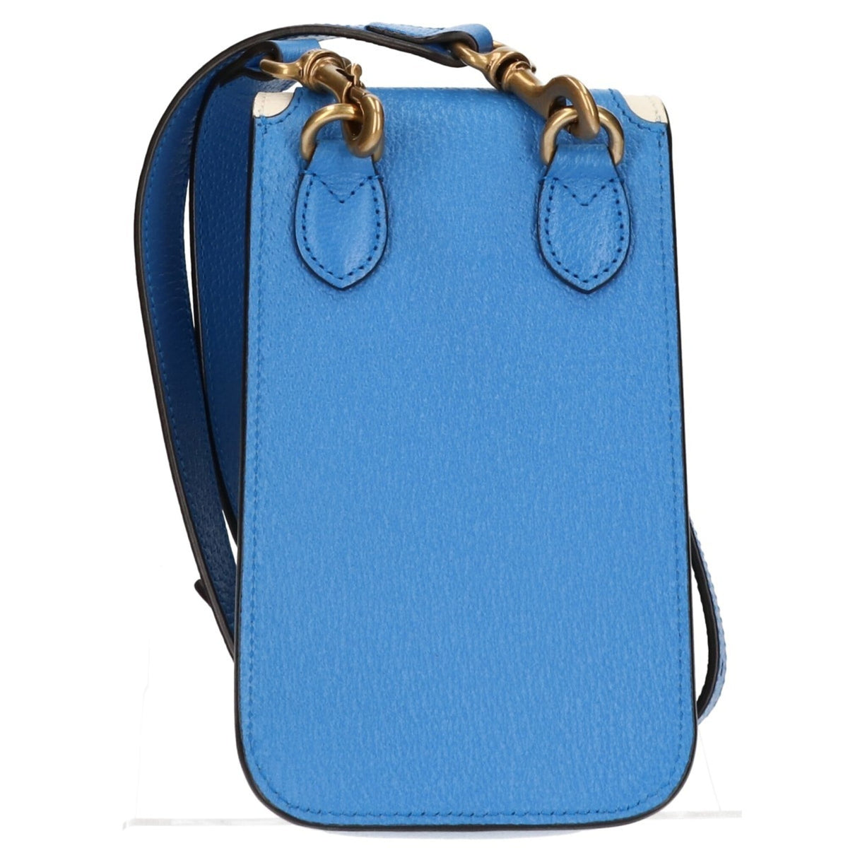 Gucci Blue White Leather Shoulder Bag (Pre-Owned)