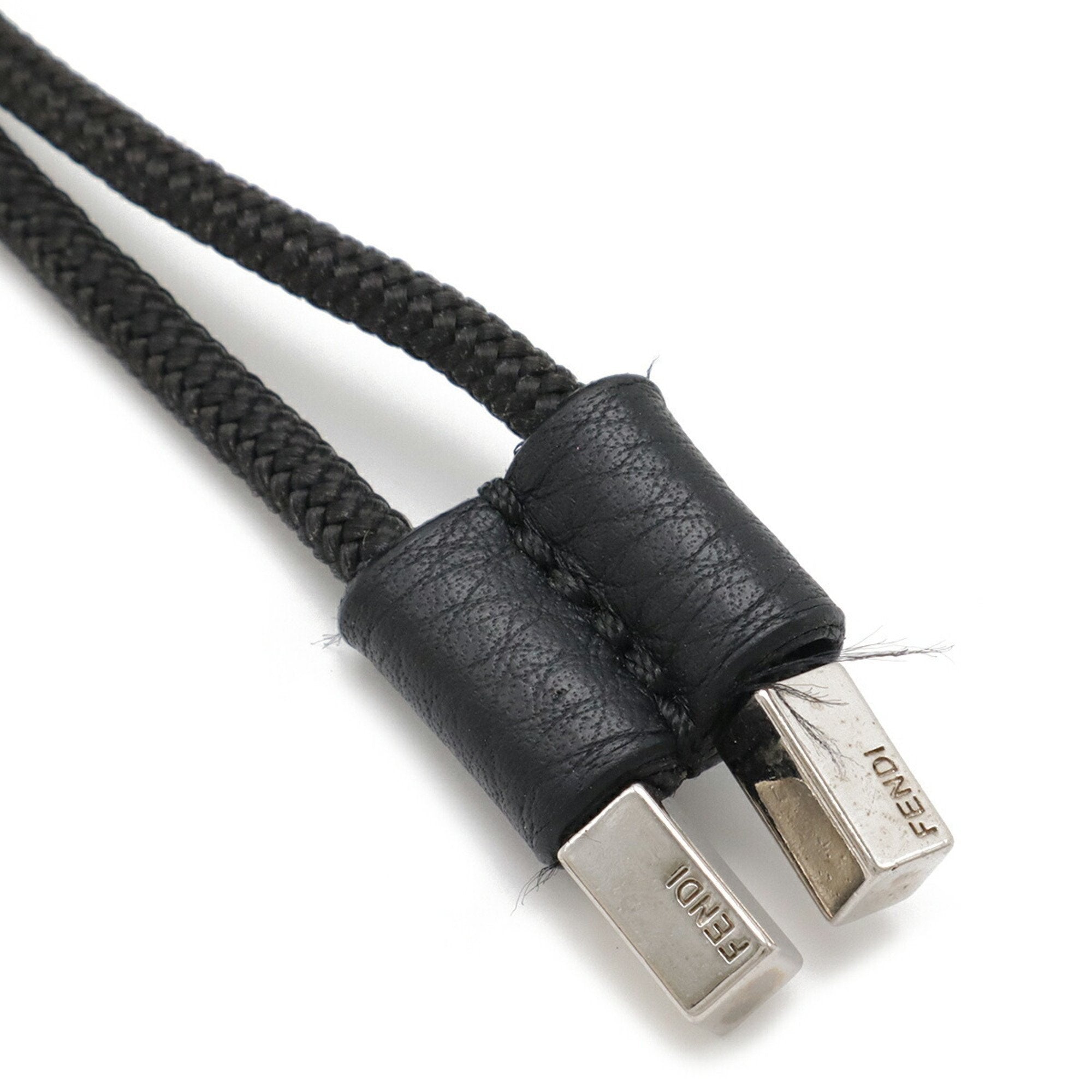 Fendi Black Nylon Leather Shoulder Bag Sling Bag (Pre-Owned)