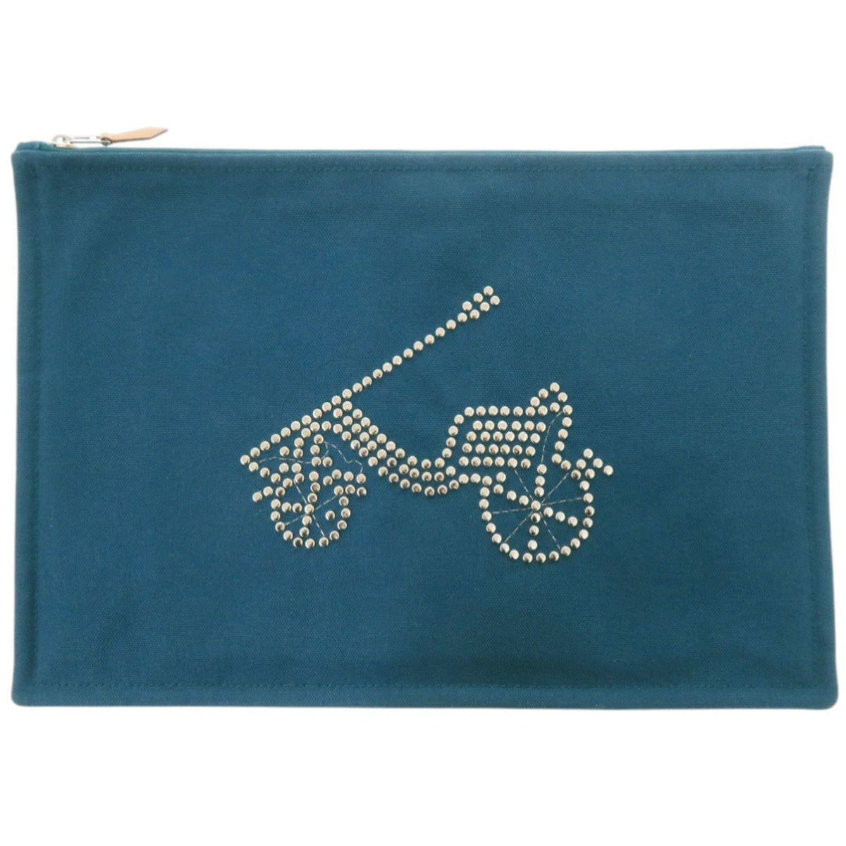 Hermes Blue Cotton Pouch (Pre-Owned)