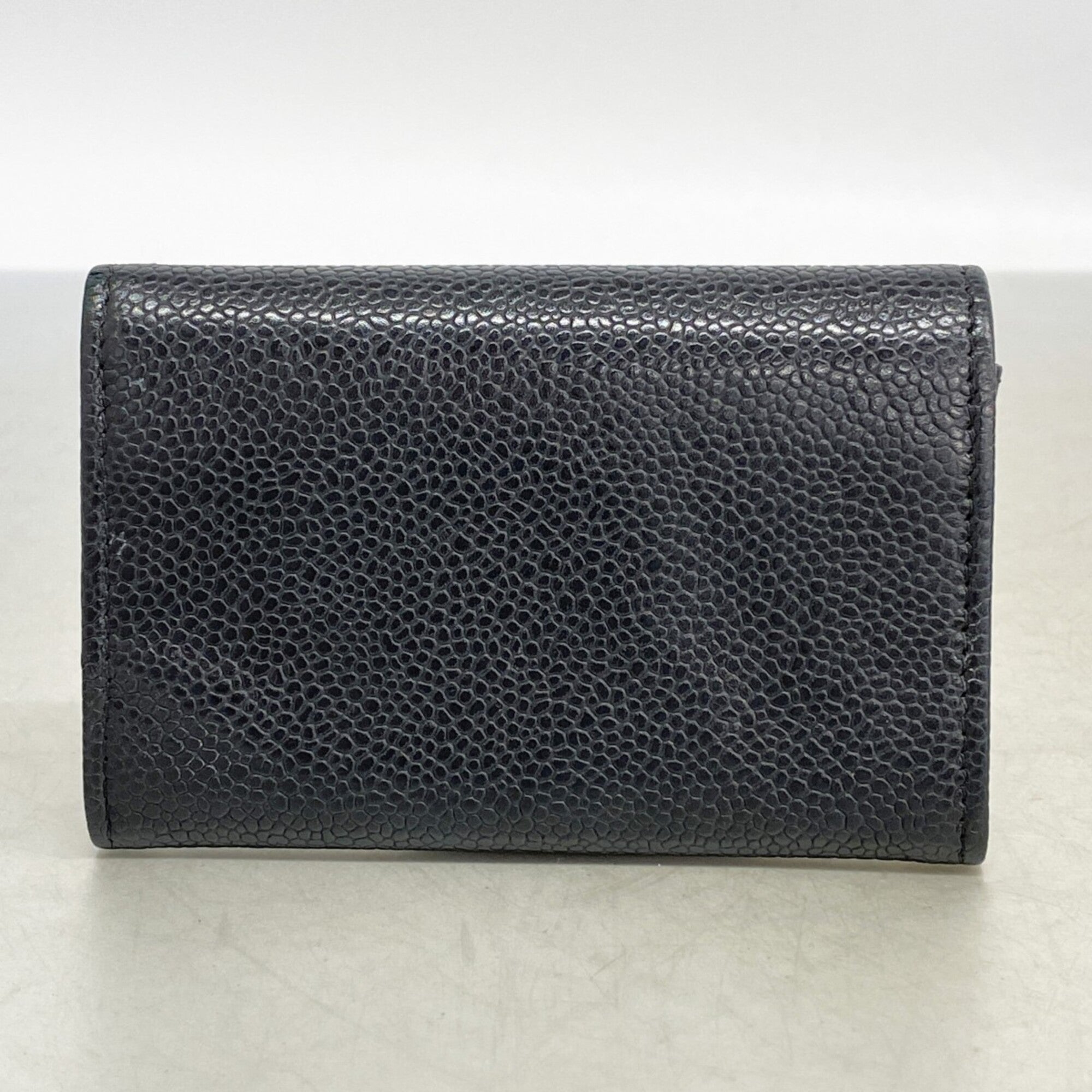 Chanel Black Grained Calfskin Coin Purse/Coin Case (Pre-Owned)